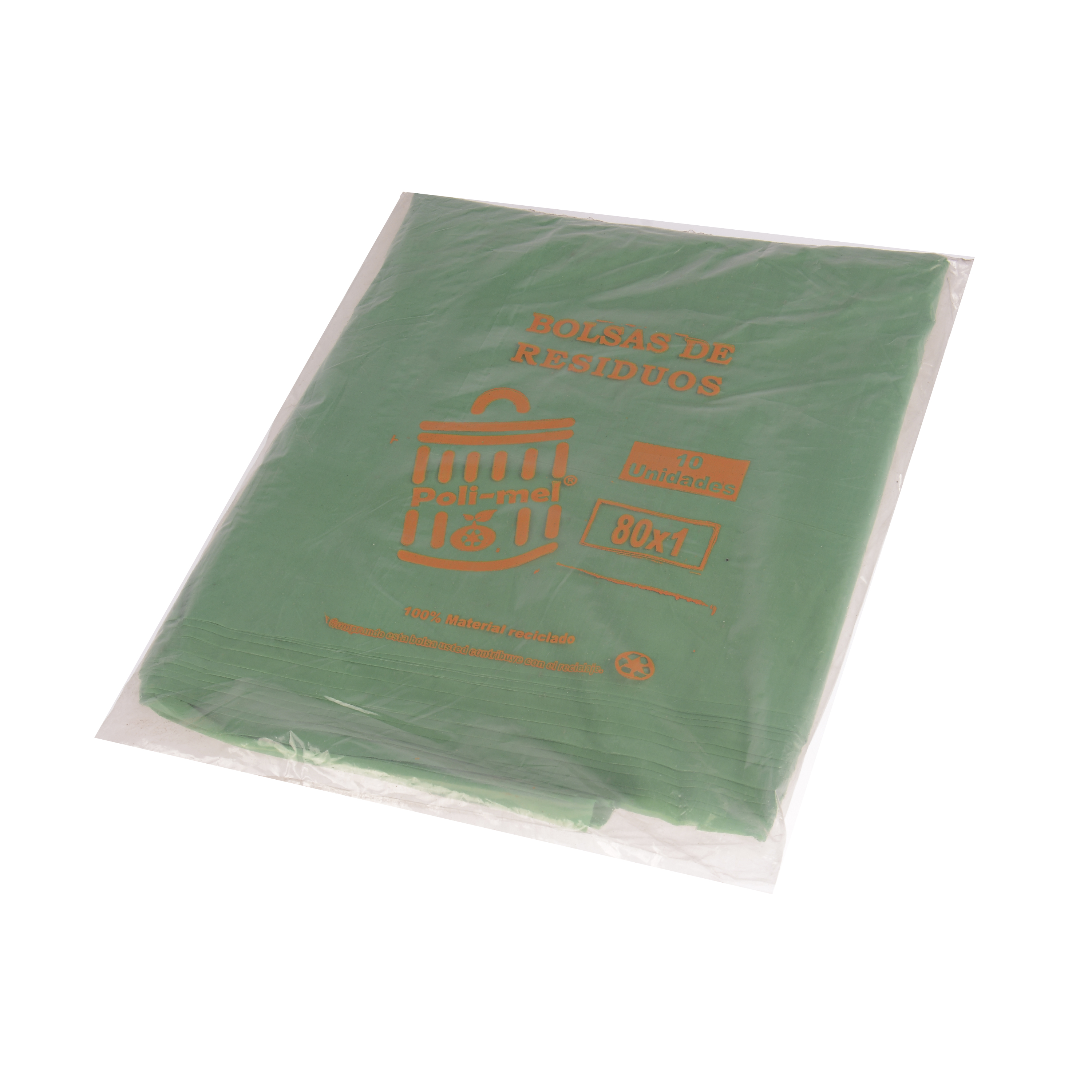 BOLSAS RESIDUO VERDE MELLI (PAQ*10U) 80*100 (35MIC) *UNID