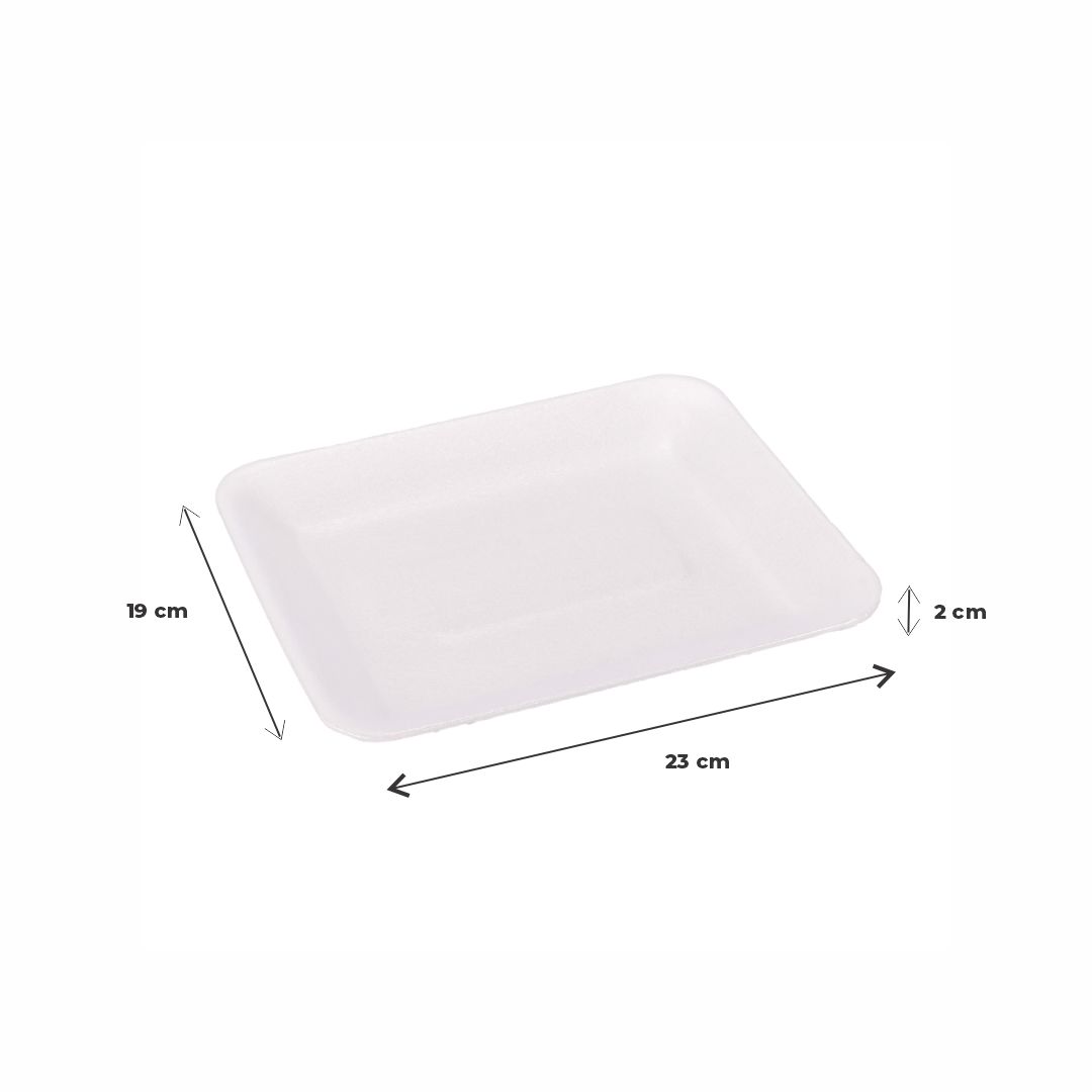 BANDEJA EXPANDIDO BLANCA CELPACK Nº619 (K19-E) (19*23*2CM) *100UNID