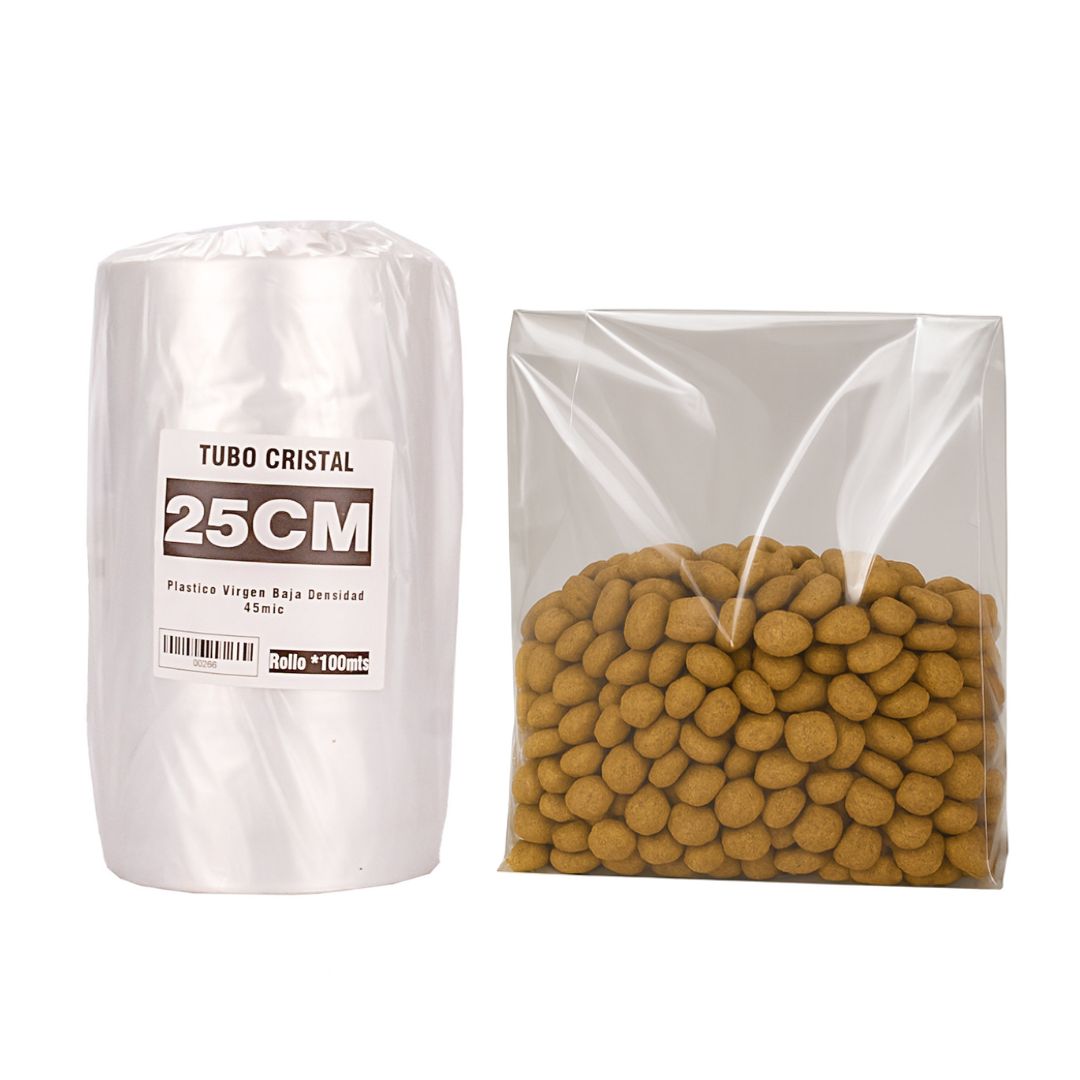 TUBO SIN CORTE FERNANDEZ PE CRISTAL (B/D - 45MIC) .25CM*100MTS *UNID