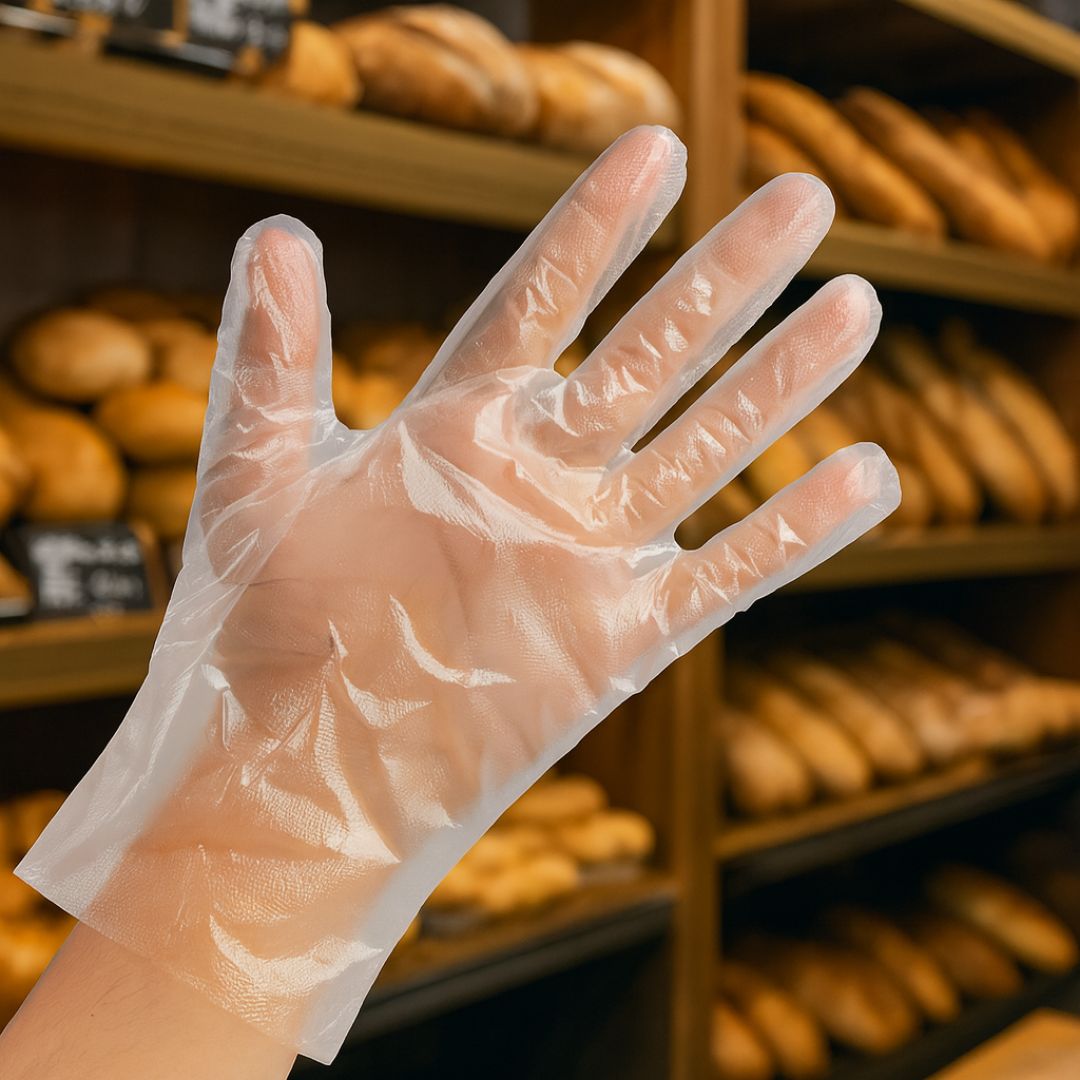 GUANTES DESCARTABLE POLIETILENO MANOPLAS (CRISTAL) *100UNID