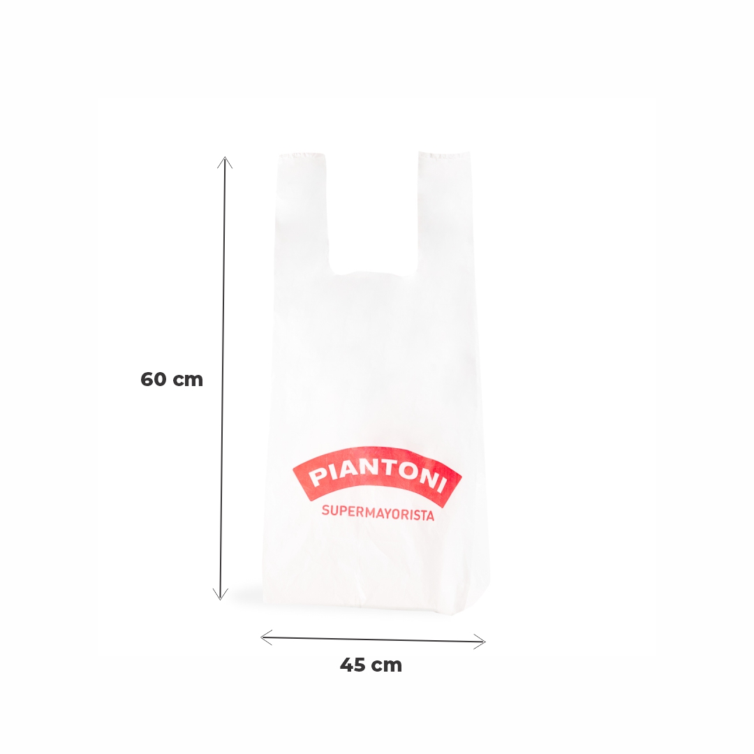 mEP BOLSA CAMISETA A/D PERSONALIZADA 1 O 2 COLORES 15MIC  (45*60CM) X UNIDAD