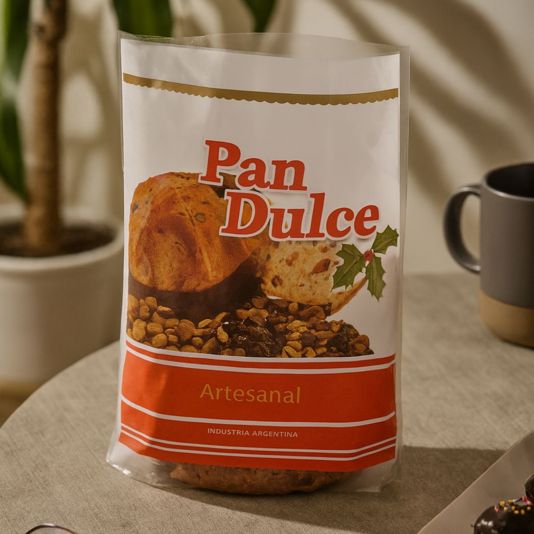 BOLSAS POLIPROPILENO.IMPRESO PAN DULCE 25*35CM *100UNID