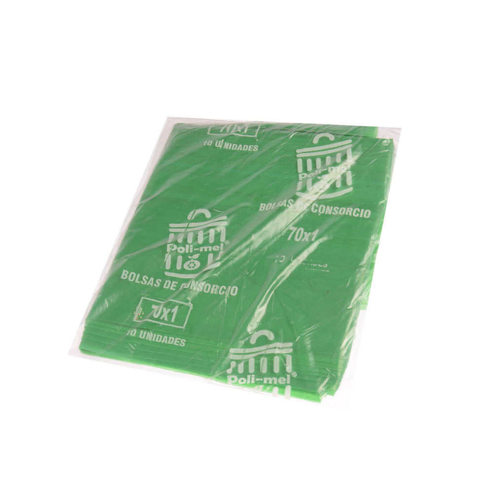 BOLSAS RESIDUO VERDE MELLI (PAQ*10U) 70*100 (35MIC) *UNID