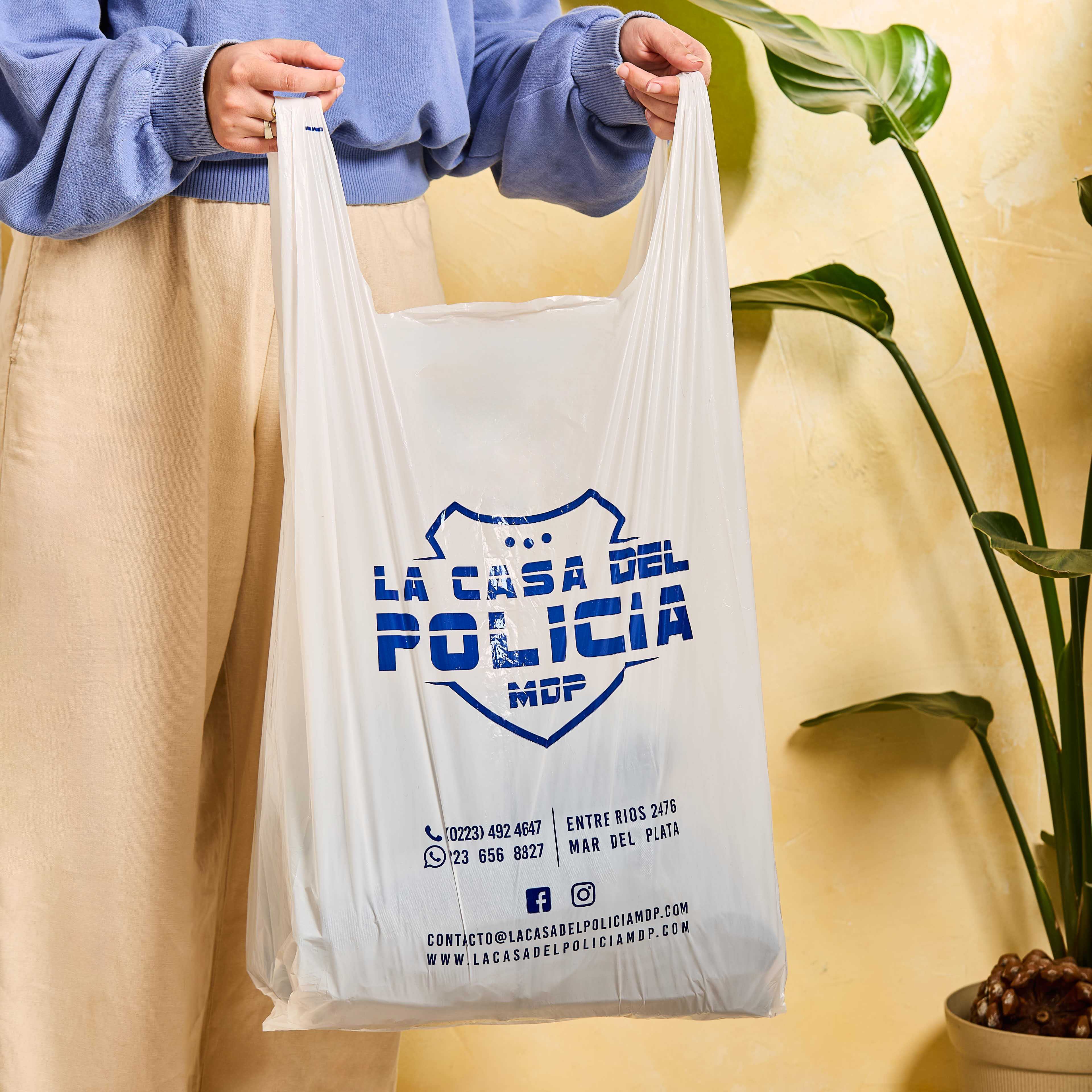 mEP BOLSA CAMISETA A/D PERSONALIZADA 1 O 2 COLORES 17MIC  (60*90CM) X UNIDAD