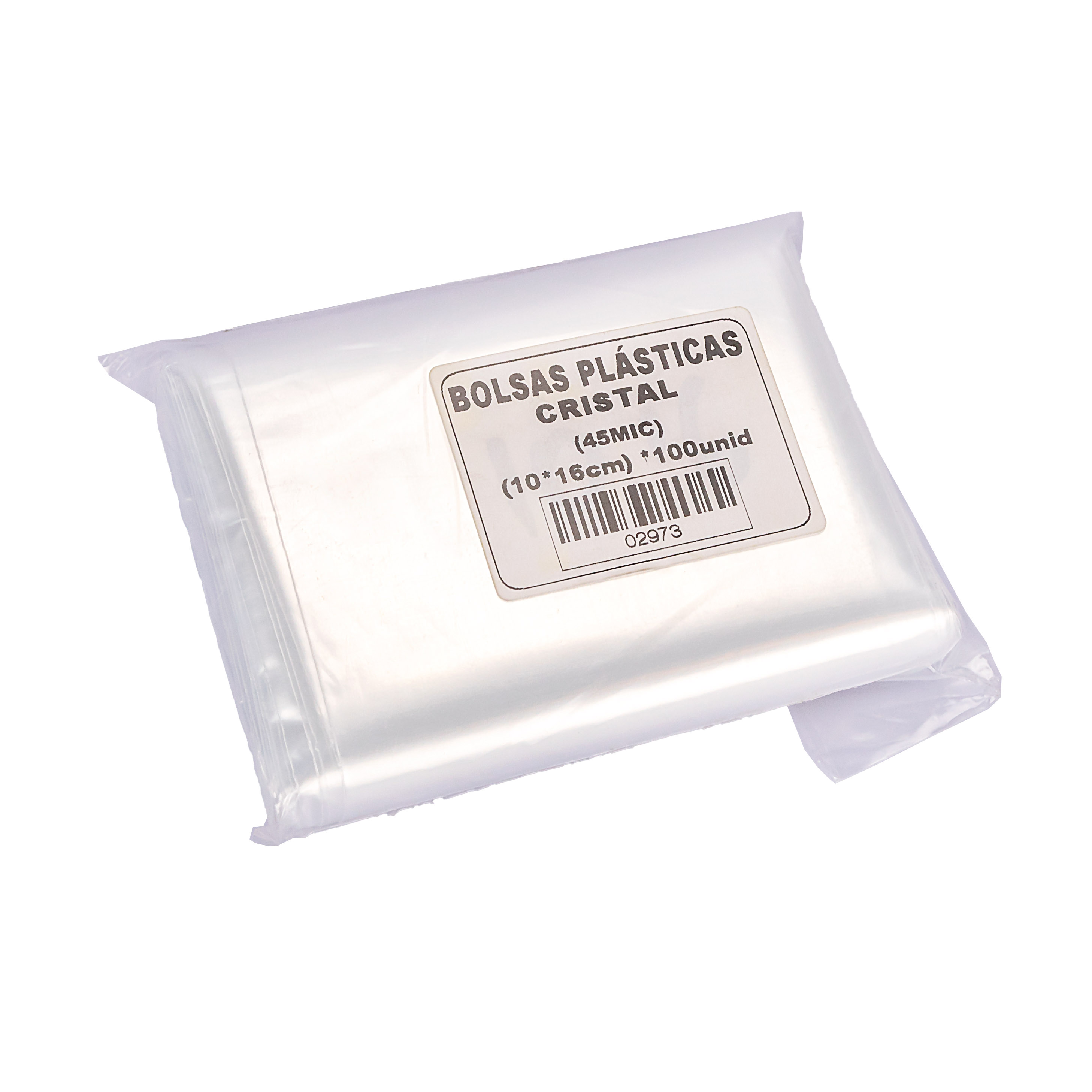BOLSAS PLASTICAS FERNANDEZ PE CRISTAL (B/D - 45MIC - S/F) .10X16CM *100UNID