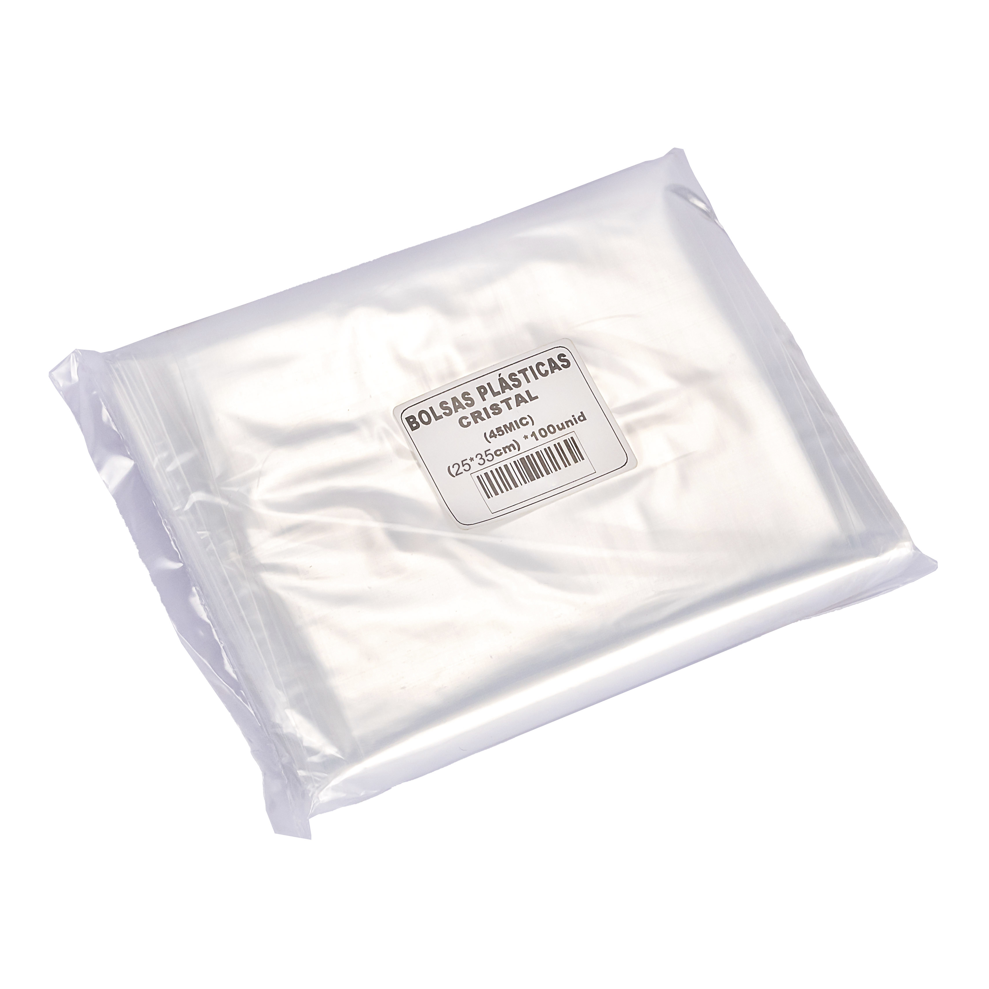 BOLSAS PLASTICAS FERNANDEZ PE CRISTAL (B/D - 45MIC - S/F) .25X35CM *100UNID