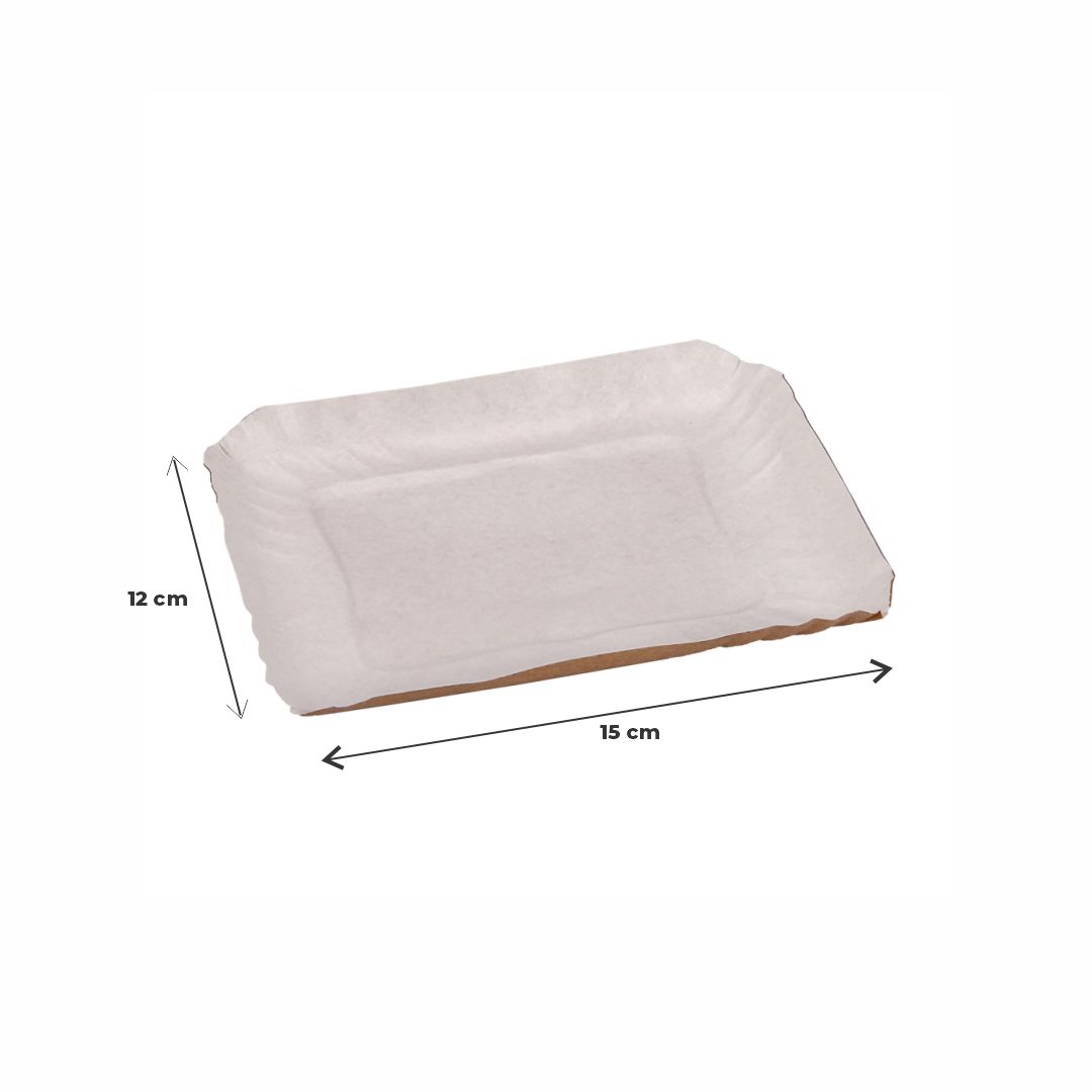BANDEJA CARTON RECTANGULAR SATINADA Nº1 (12*15CM) *100UNID