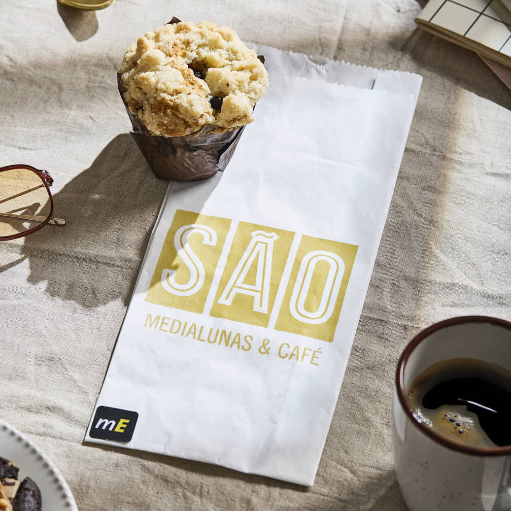 mEP BOLSA PAPEL FACTURAS EXTRA BLANCA PERSONALIZADA Nº5 (13*30CM) X UNIDAD