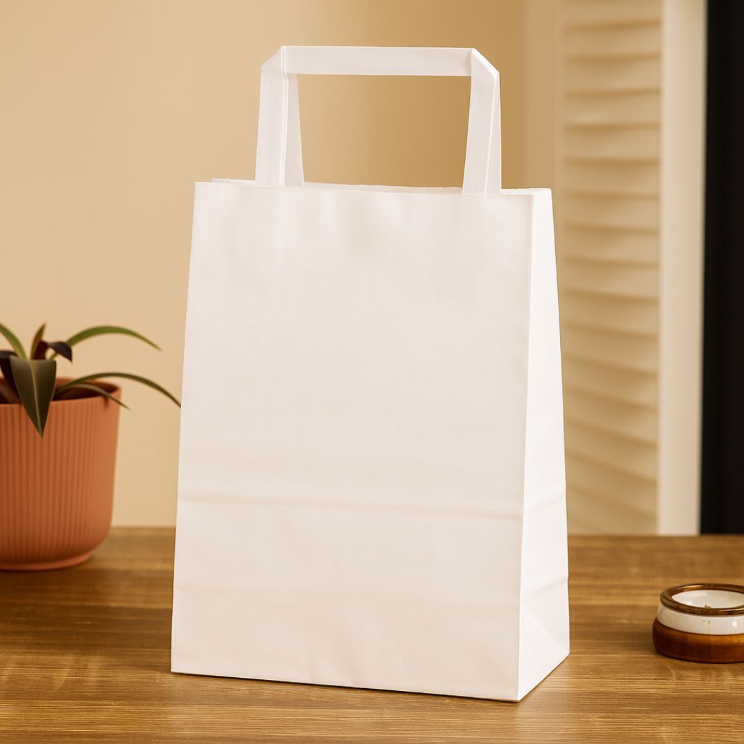 BOLSA BOUTIQUE PAPEL BLANCA 16.5*9.5*21CM *UNID