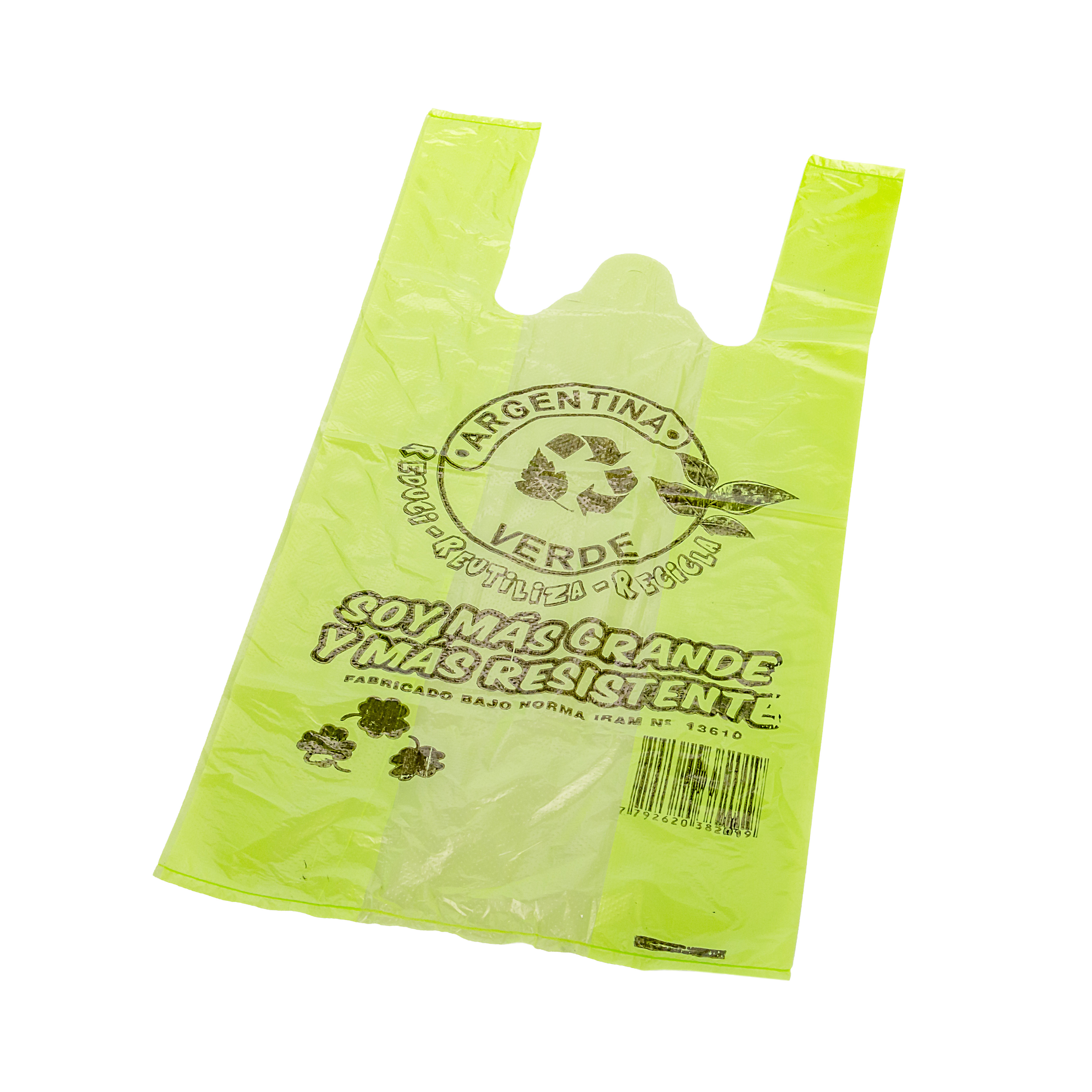 BOLSAS CAMISETA OXO DEGRADABLE VERDE REFORZADA 45*55CM (7000) MAPSA *100UNID