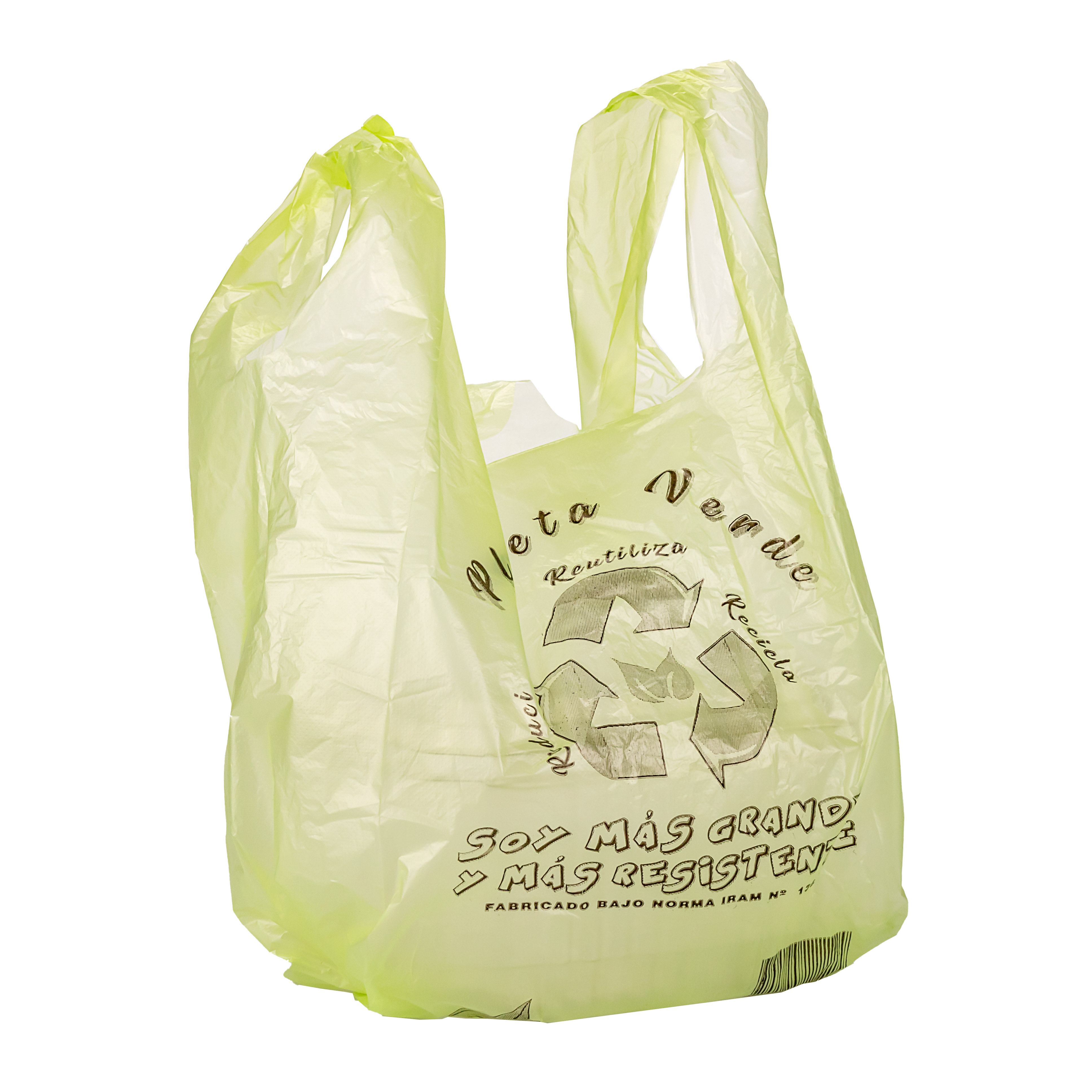 BOLSAS CAMISETA OXO DEGRADABLE VERDE REFORZADA 45*55CM (7000) MAPSA *100UNID