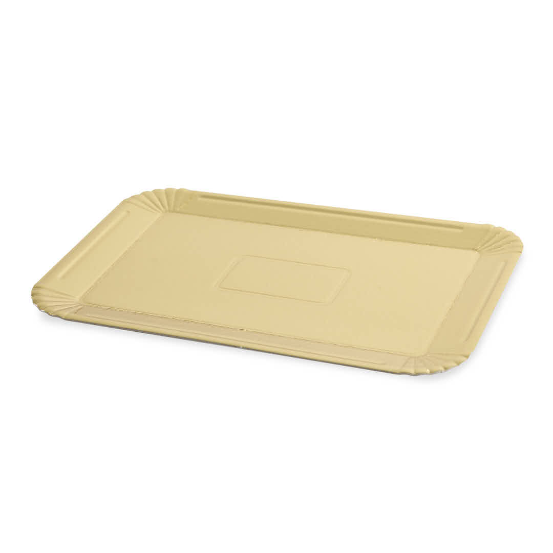 PLATO DORADO CARTON RECTANGULAR .750GRS (18*26CM) *10UNID