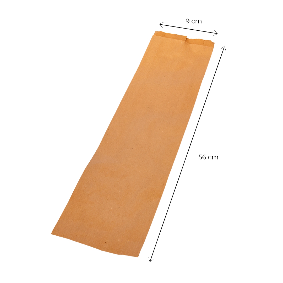 BOLSAS FACTURA PAPEL KRAFT BAGUETTE (9*56CM) *100UNID