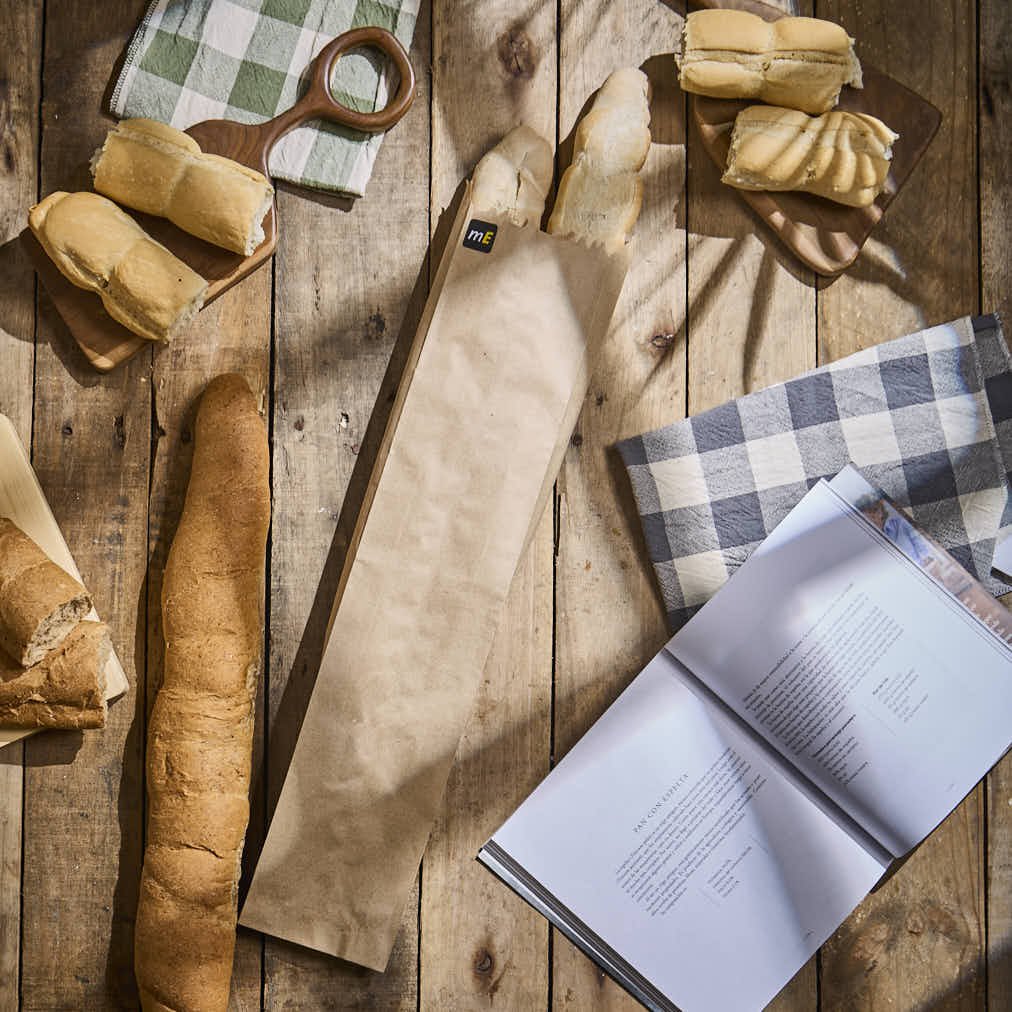 BOLSAS FACTURA PAPEL KRAFT BAGUETTE DOBLE (12*56CM) *100UNID