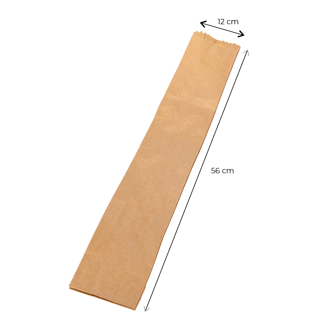 BOLSAS FACTURA PAPEL KRAFT BAGUETTE DOBLE (12*56CM) *100UNID