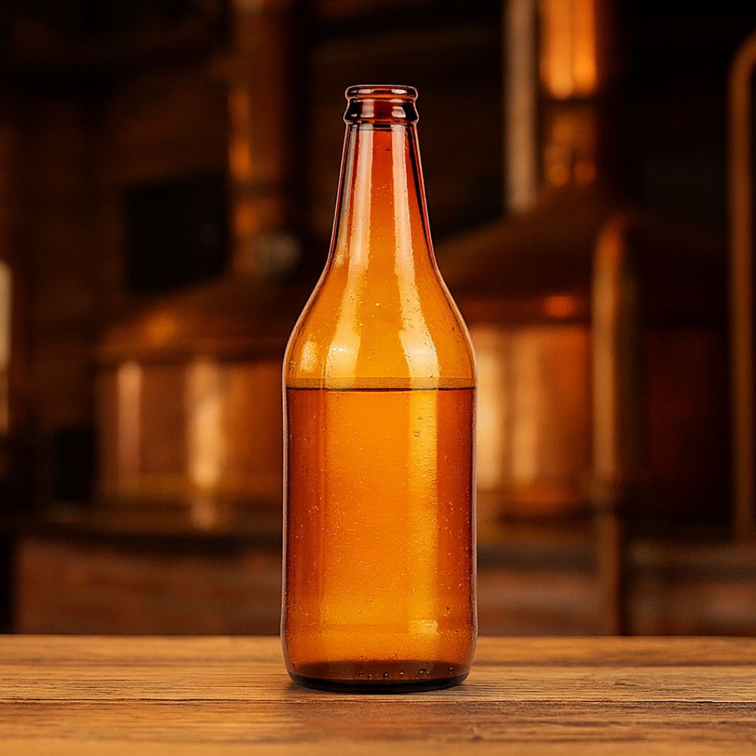 BOTELLA VIDRIO AMBAR CERVEZA 500ML STANDARD (SIN TAPA) PACK *20UNID