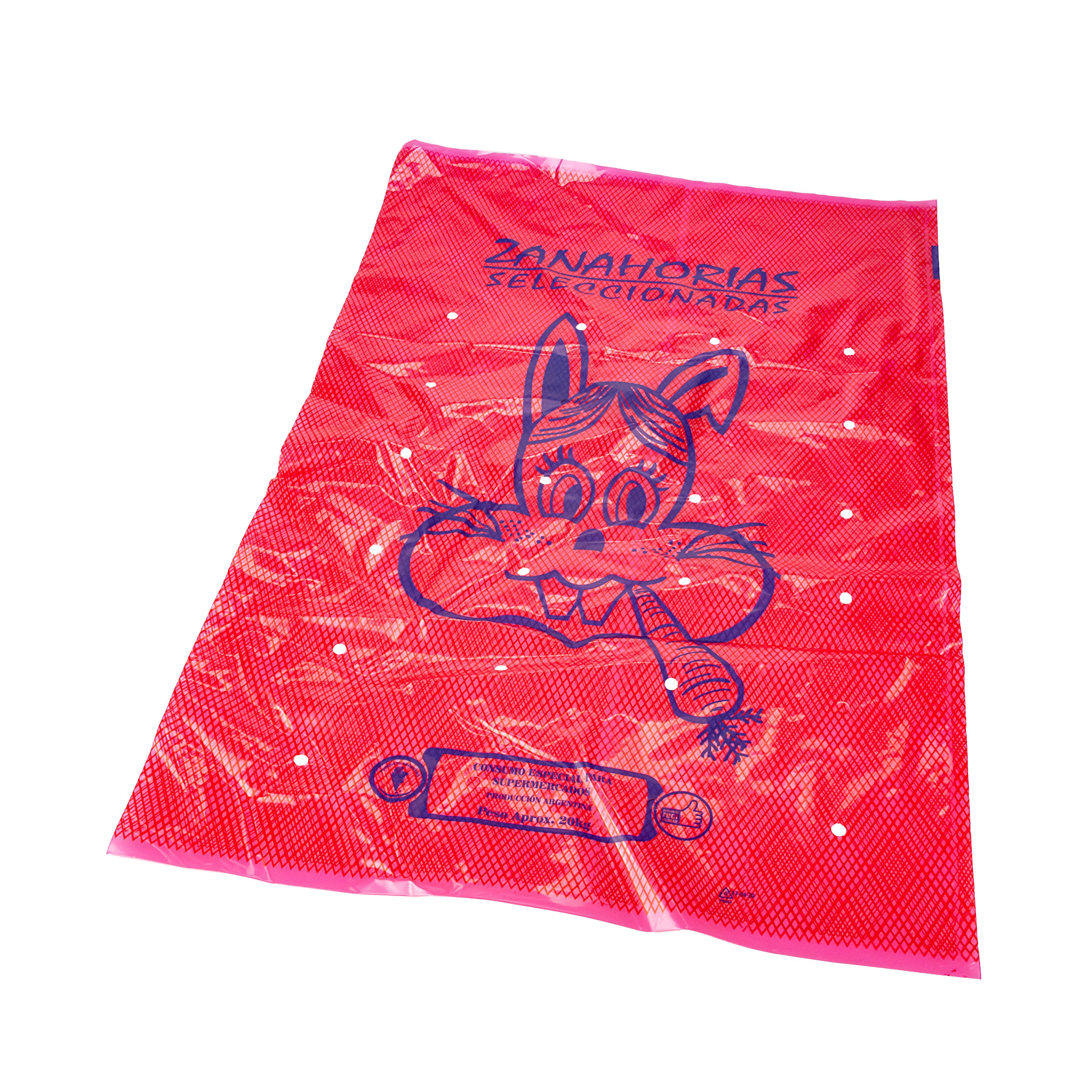 BOLSA AGRO POLIETILENO ZANAHORIA.20KG (50*75CM*70MIC) *100UNID