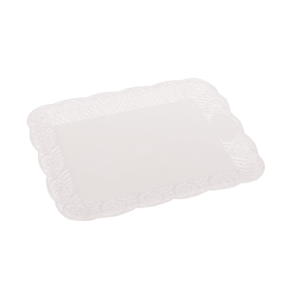 BANDEJA BLONDA PLASTICA RECTANGULAR .500GRS (19*24CM) *UNID