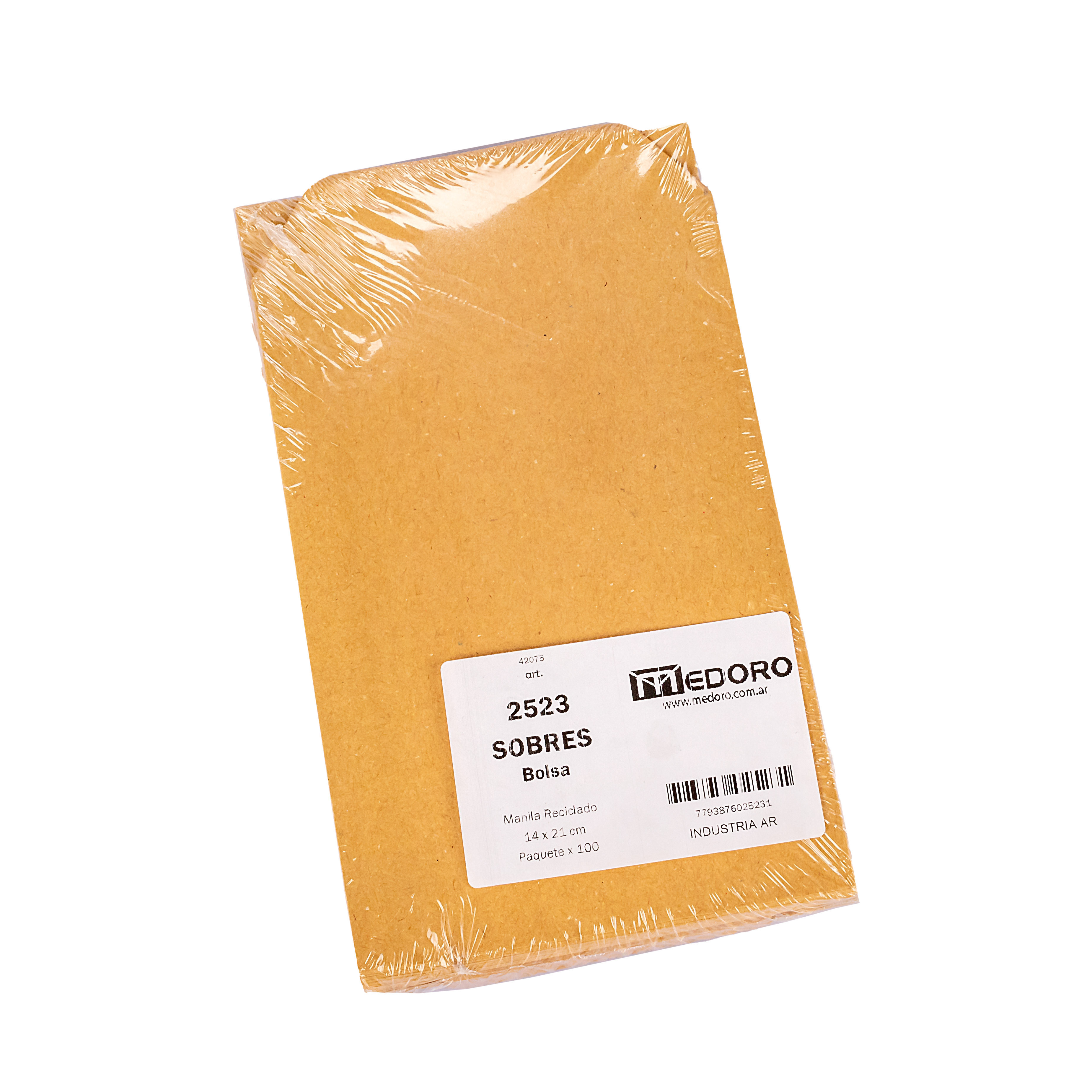 SOBRE MANILA.14*21CM.(100UNID) BOLSA MEDORO (2523) *PAQUETE