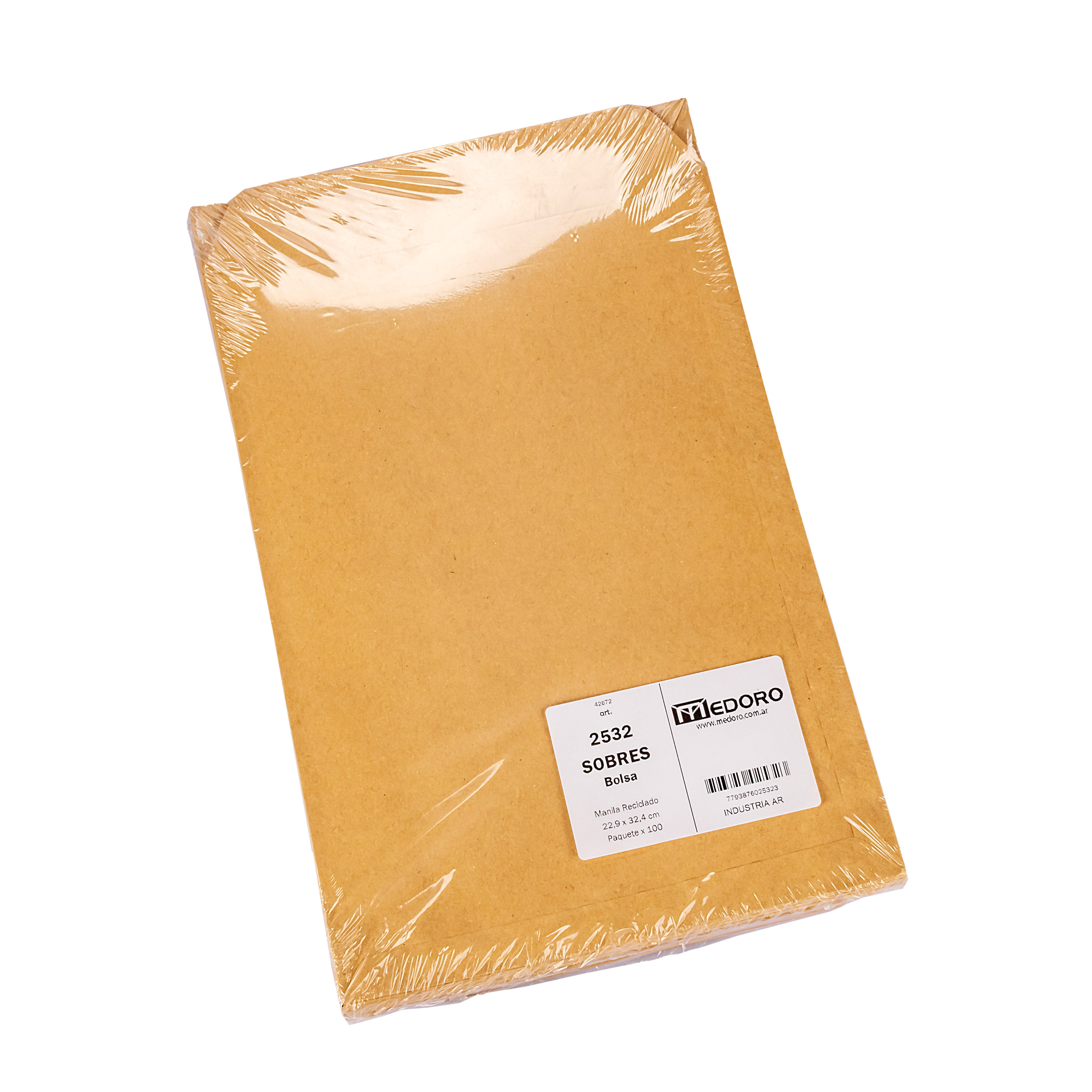 SOBRE MANILA.22.9*32.4CM (100 UNID) BOLSA MEDORO (2532) *PAQUETE