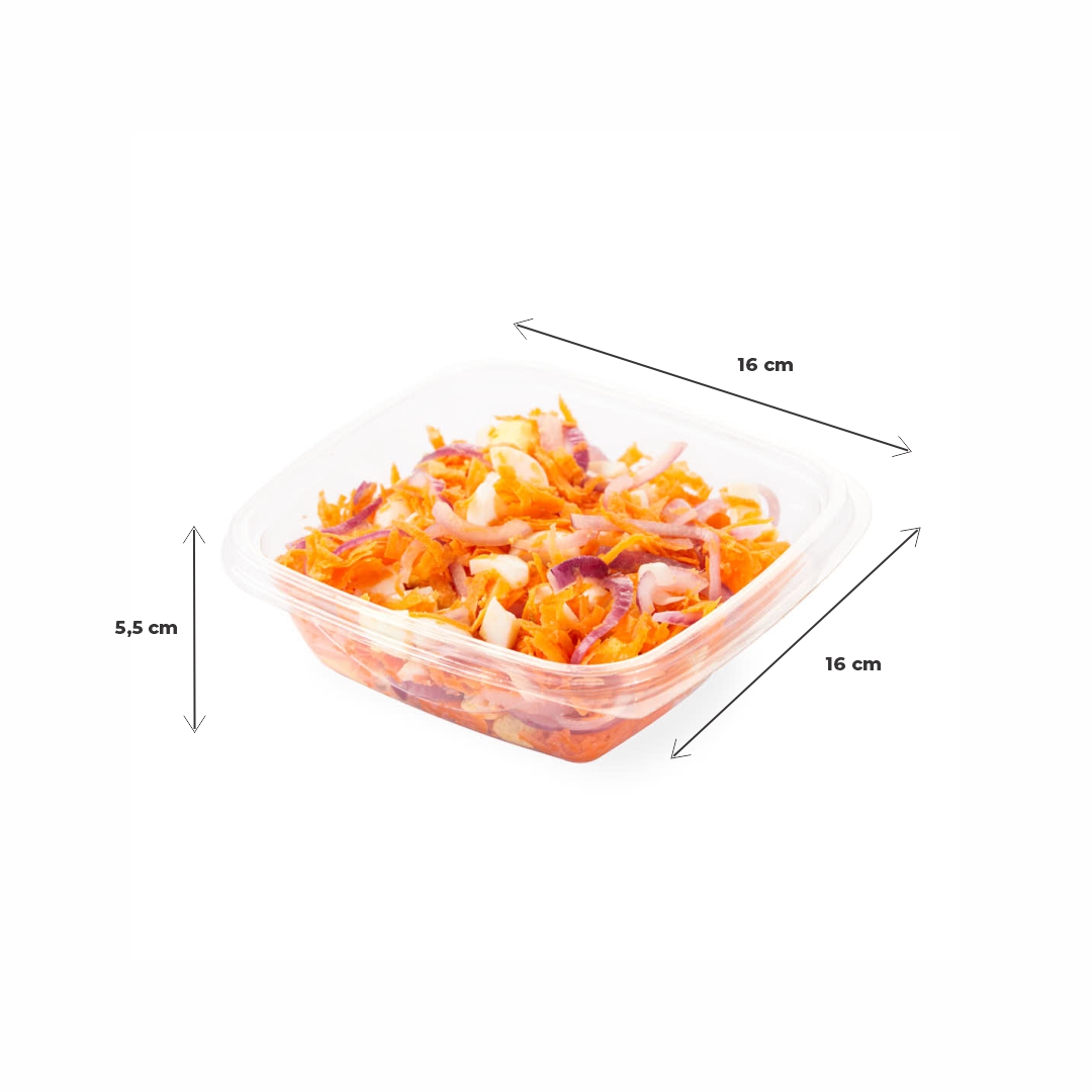 ENSALADERA CUADRADA BANDEX PET (750CC) (105444B) (16*16*5.5CM) *50UNID