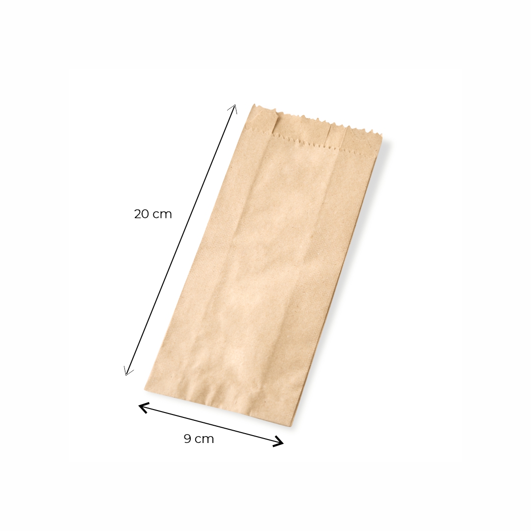 BOLSAS FACTURA PAPEL KRAFT N°2 LARGA (9*20CM) *100UNID