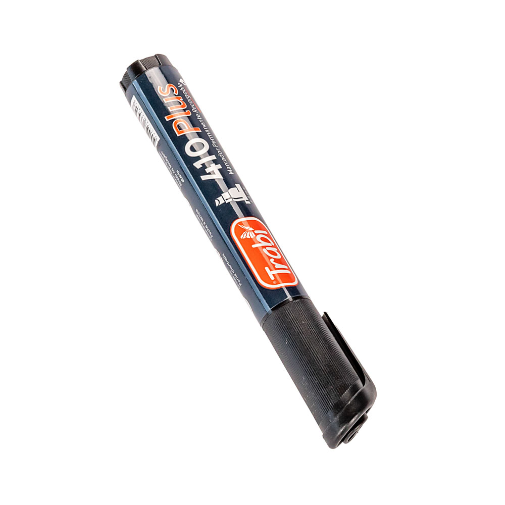 MARCADOR PERMANENTE TRABI 410 NEGRO PUNTA BIZELADA *UNID