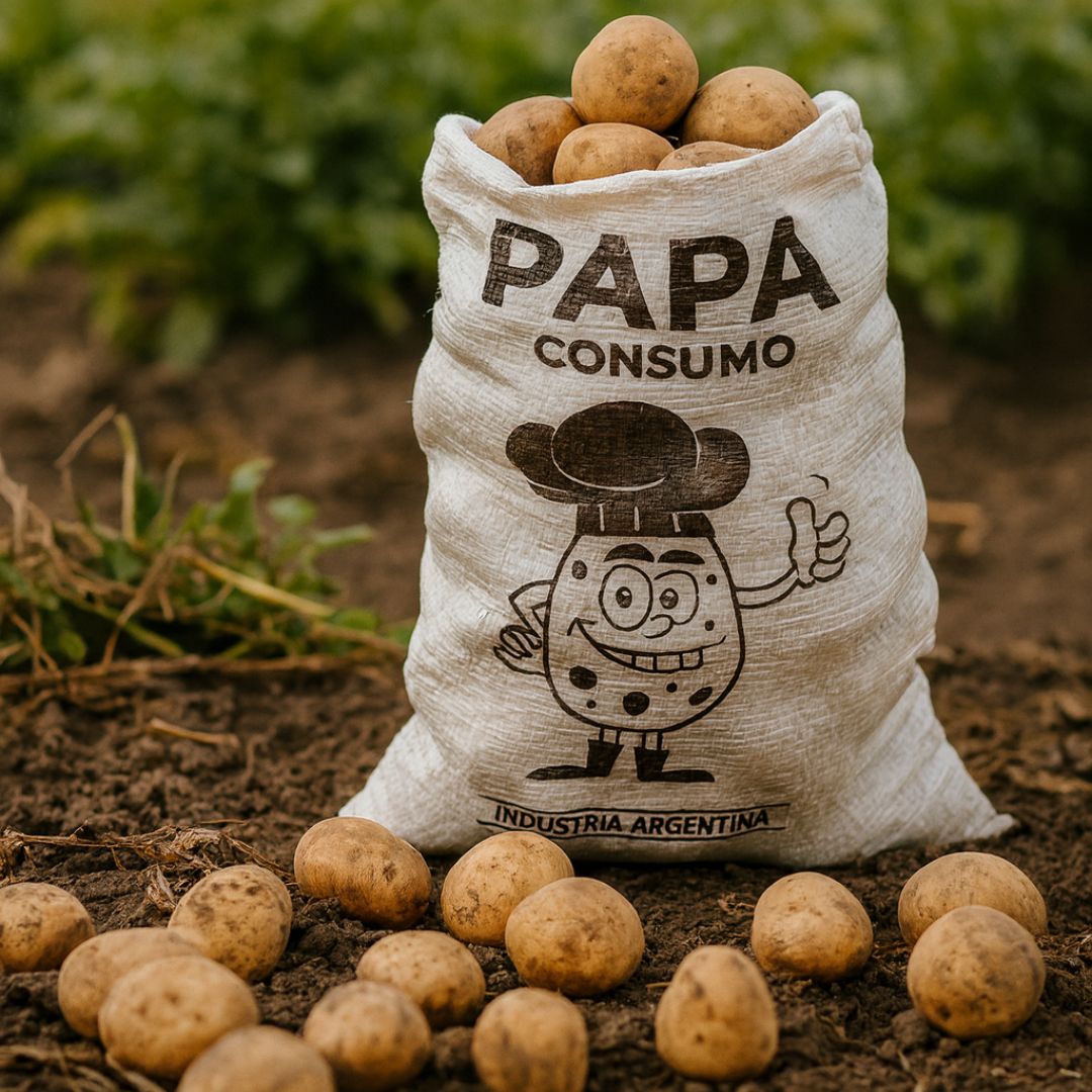 BOLSA AGRO PAPA RAFIA BLANCA IMPRESA VENTILADA 40*70CM (BOCA REFORZADA ) *UNID