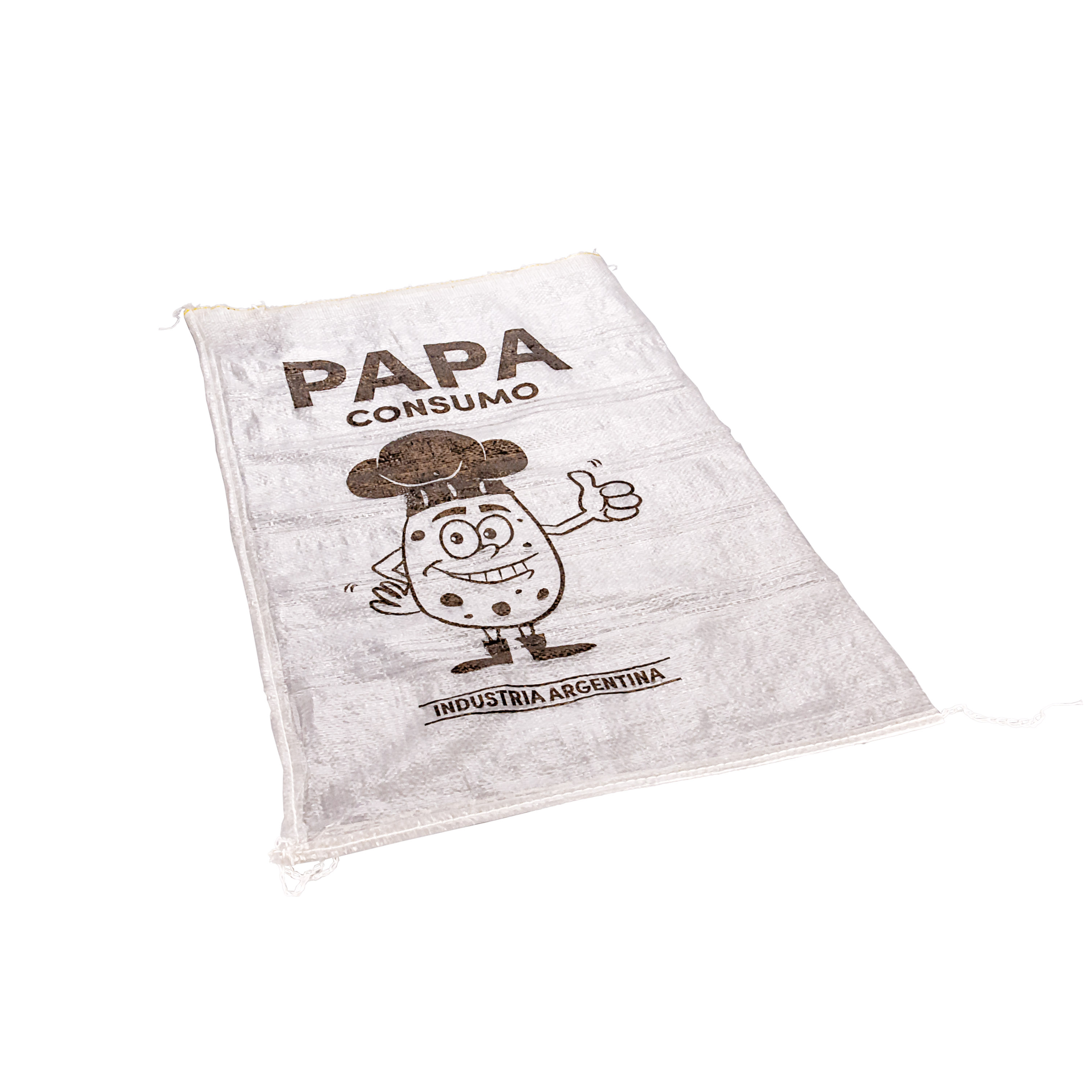 BOLSA AGRO PAPA RAFIA BLANCA IMPRESA VENTILADA 40*70CM (BOCA REFORZADA ) *UNID