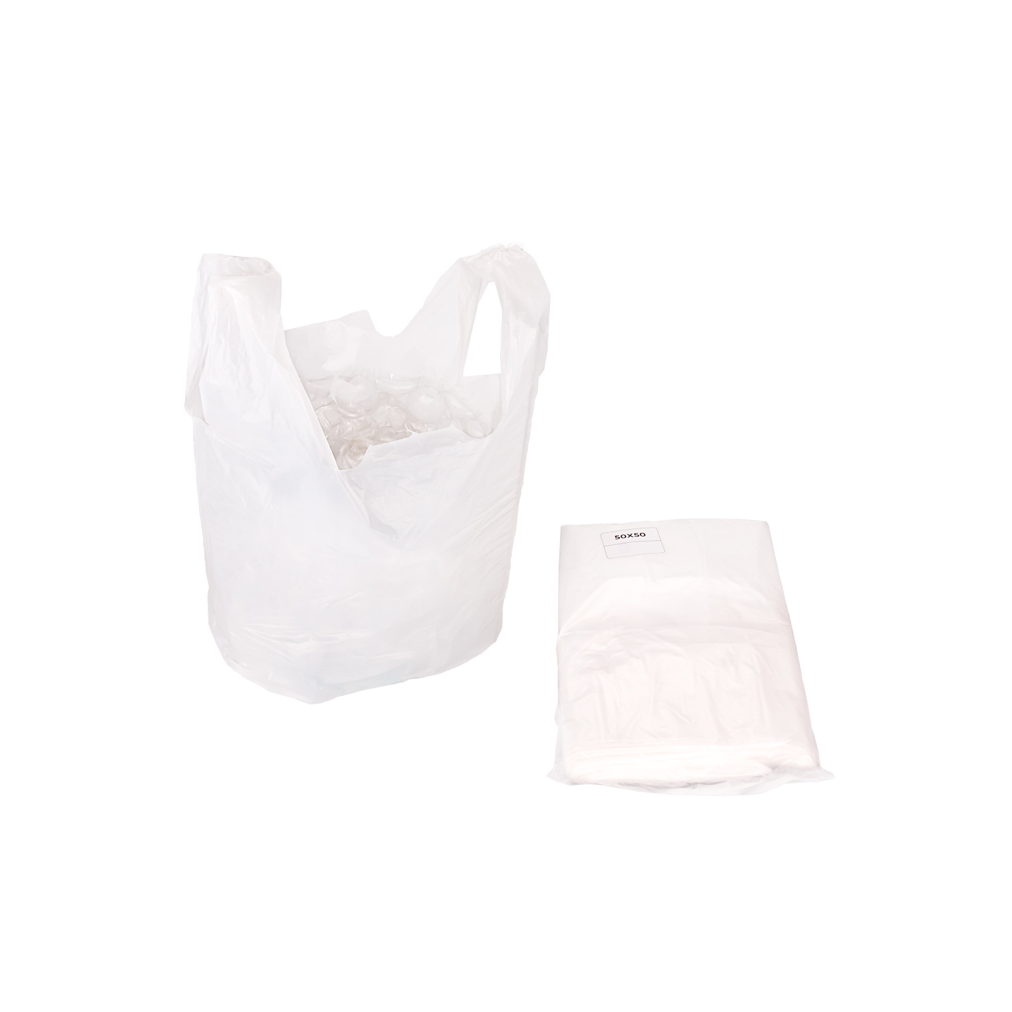 BOLSAS CAMISETA REFORZADA BLANCA 50*50CM A/D MULTI *PAQ