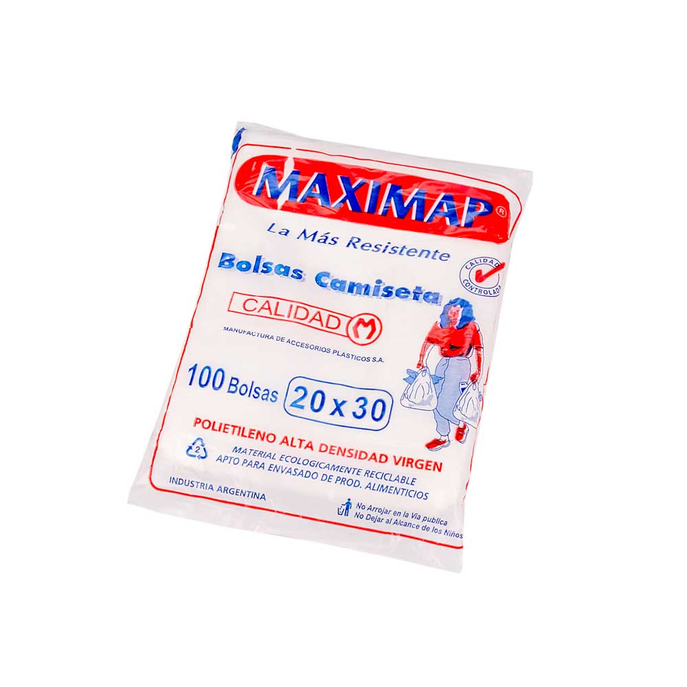 BOLSAS CAMISETA STANDARD BLANCA 20*30CM A/D MAPSA (2400) *PAQ
