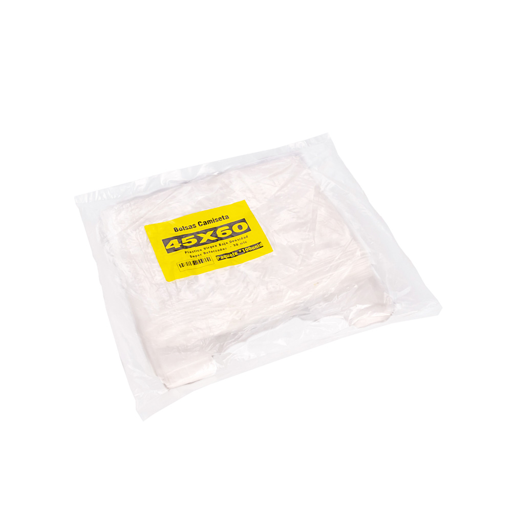 BOLSAS CAMISETA BLANCAS FERNANDEZ SUPER REFORZADA (BD - 30MIC) 45X60 *100UNID