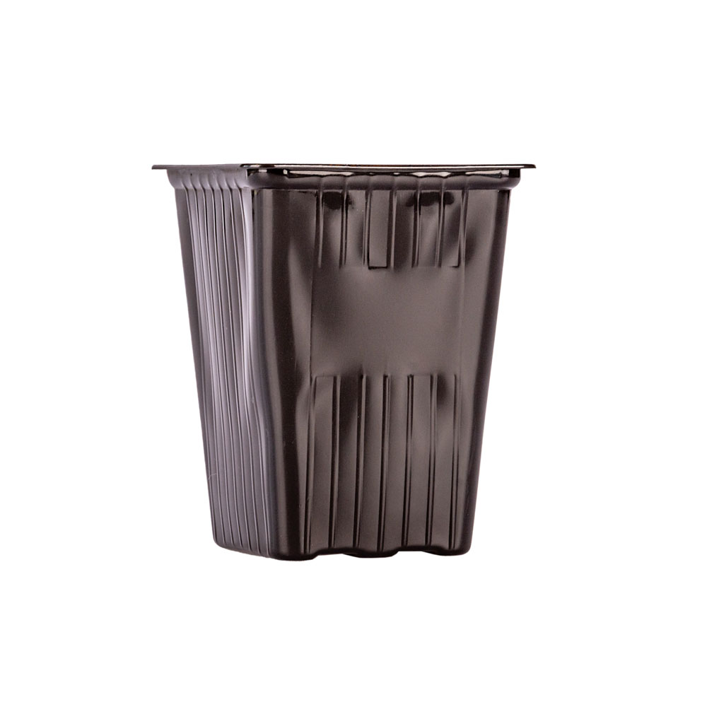 MACETA CARLUCCIO CUADRADA NEGRA PP UV 7.3*9CM (300CC) *UNID