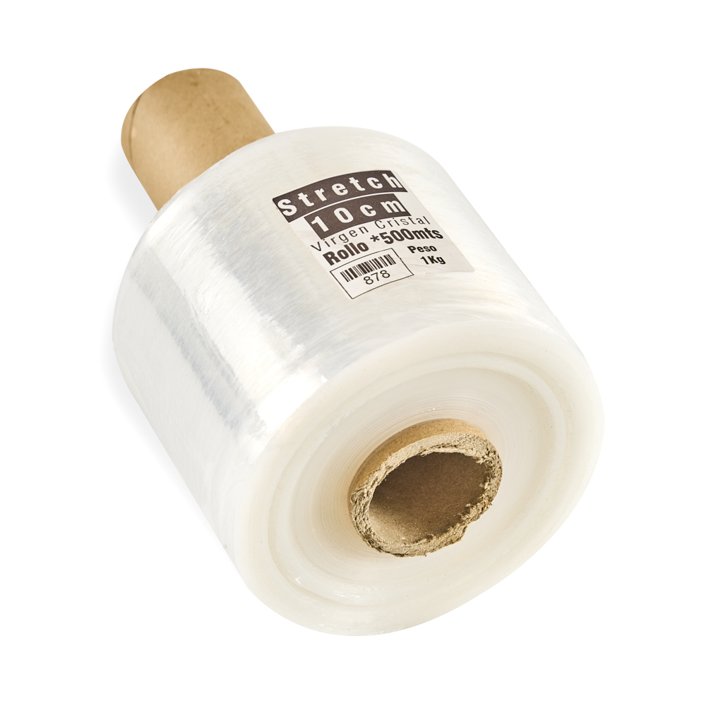 FILM STRETCH FERNANDEZ CRISTAL MINI (10CM - 1KG - C/MANGO) ROLLO *500MTS
