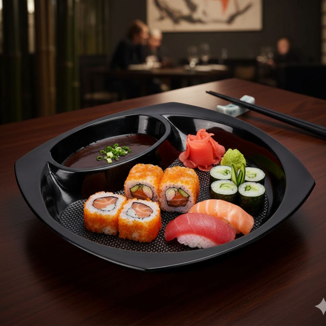 PLATO CON SALSERA GRANDE (23*2CM) (S1N) *50 UNID.