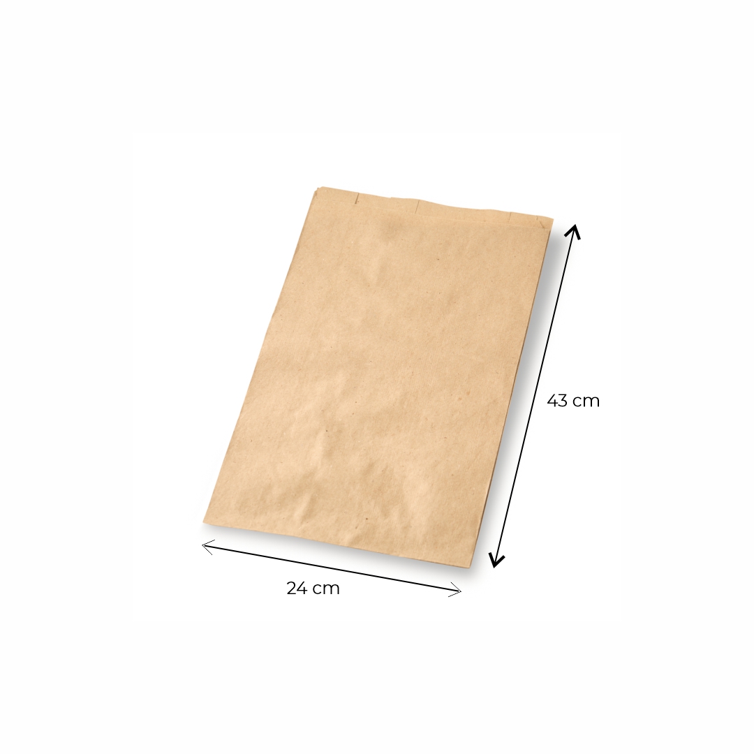 BOLSAS FACTURA PAPEL KRAFT.N°10 LARGA (24*43CM) *100UNID