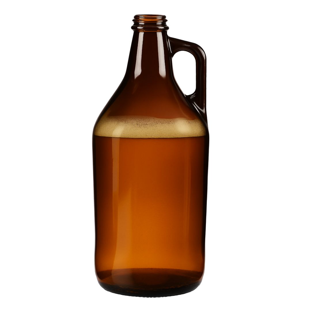 BOTELLON VIDRIO AMBAR GROWLER.RIGOLLEAU 1900CC CERVEZA (SIN TAPA) PACK *4UNID