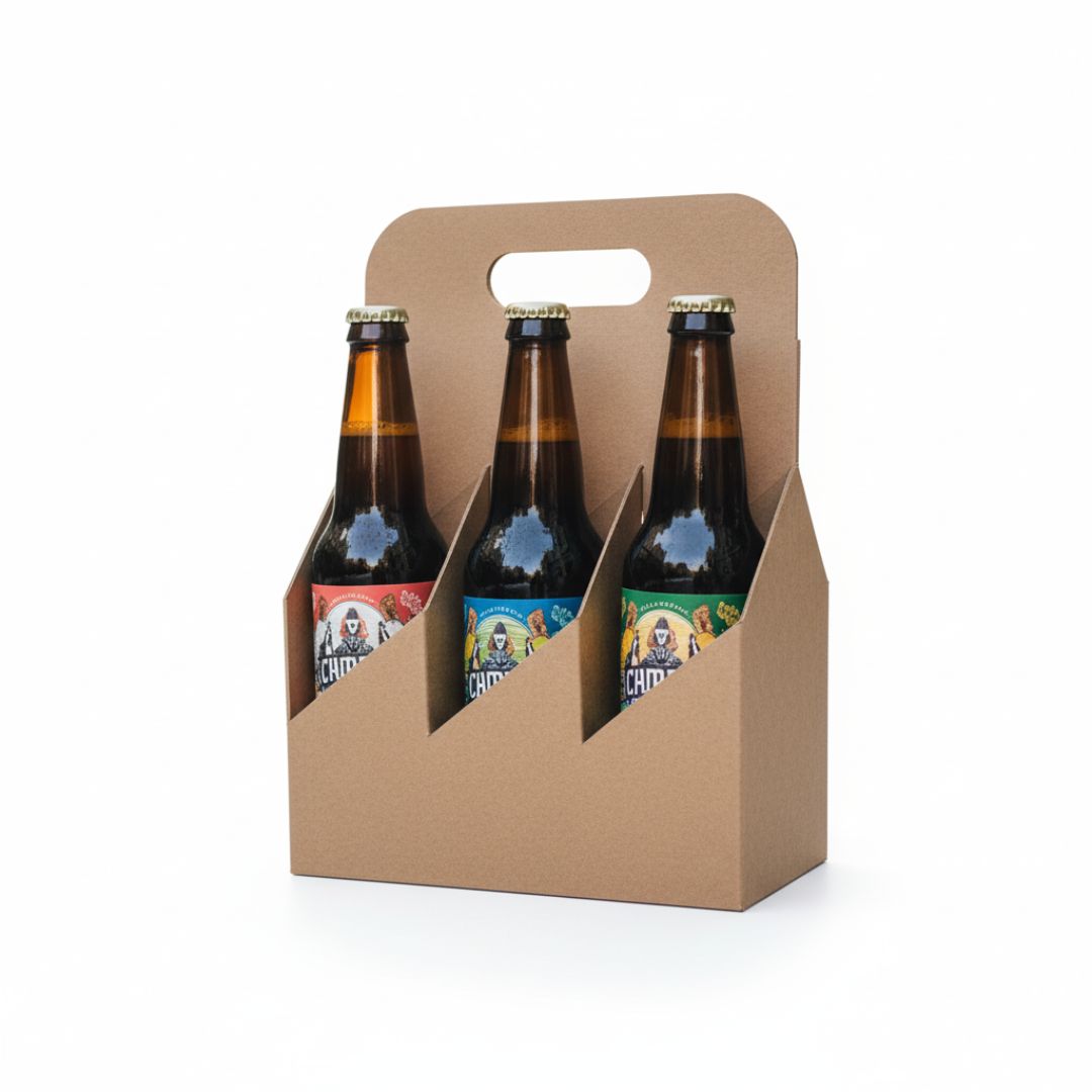 CAJA CARTON MICRO CERVEZA PARA 6 BOTELLAS *50 UNID