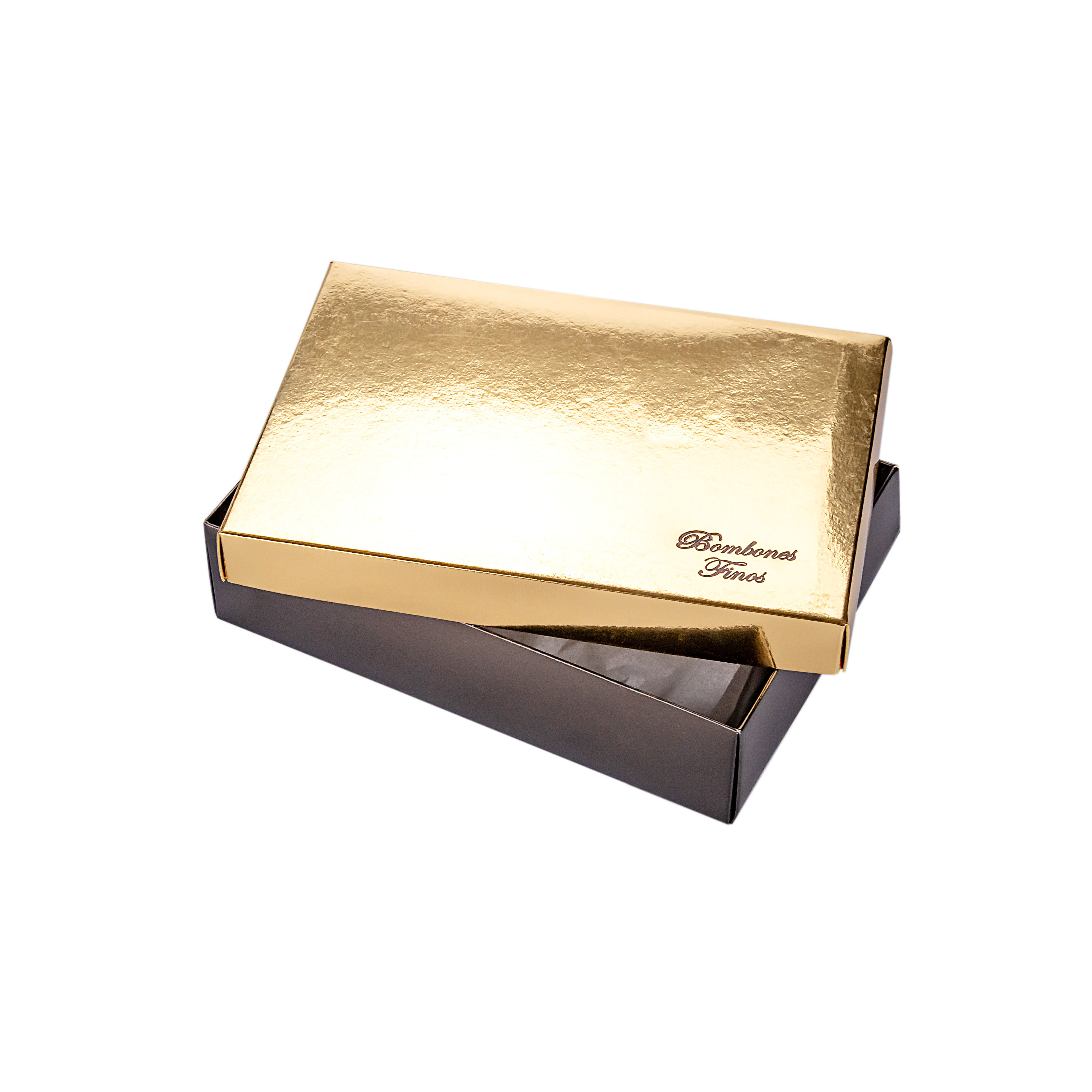 CAJA BOMBONES FINOS DORADA CON TAPA DORADA 1/4KG (8*15*3CM) *UNID