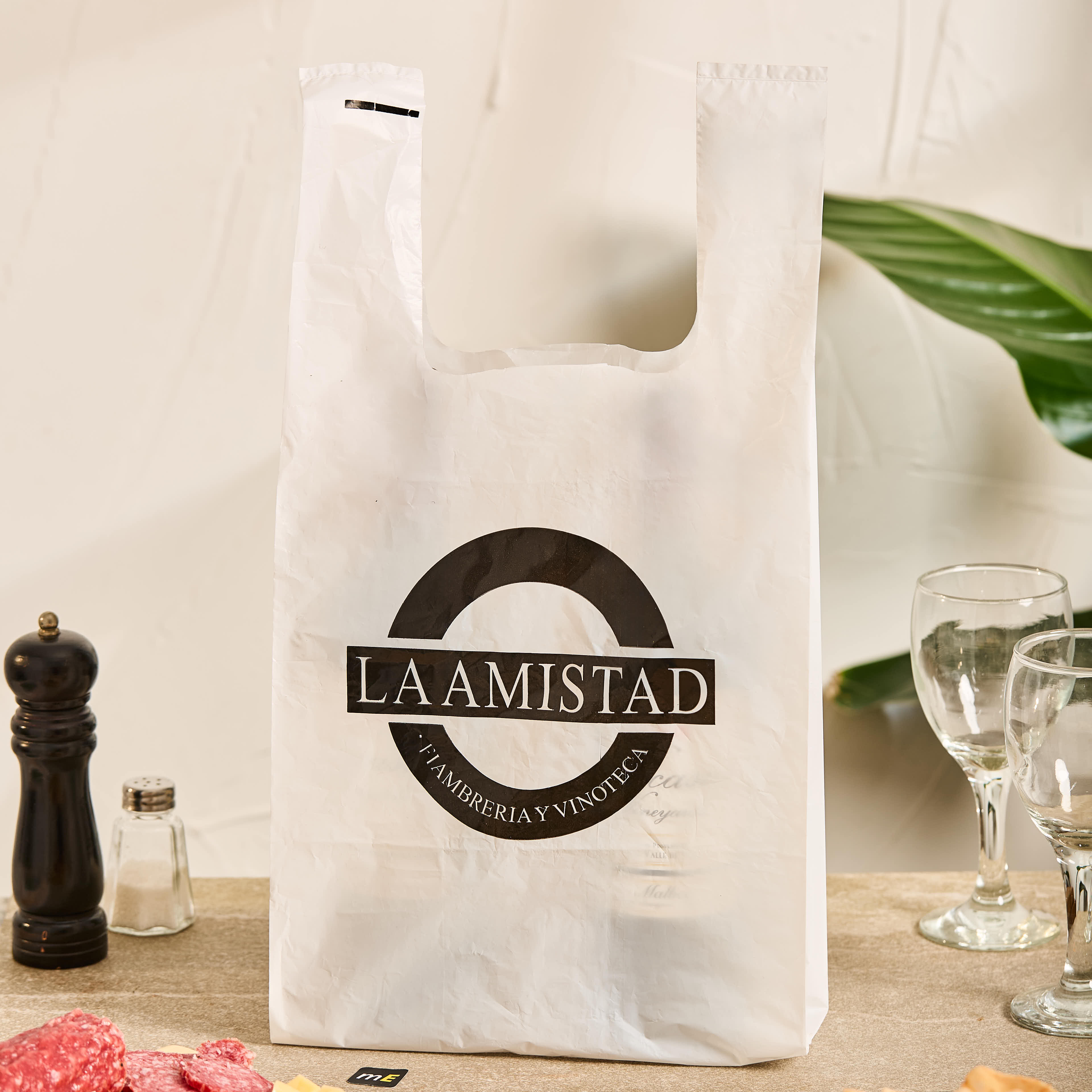 mEP BOLSA CAMISETA A/D PERSONALIZADA 1 O 2 COLORES 17MIC  (40*50CM) X UNIDAD