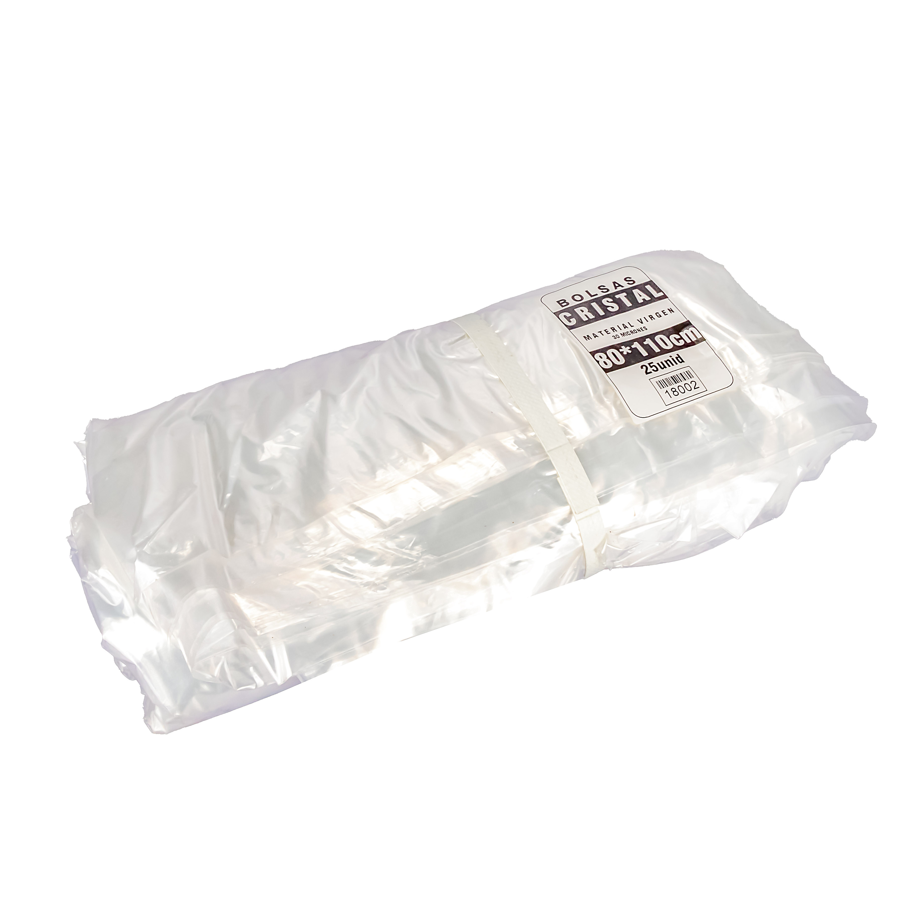 BOLSAS PLASTICAS FERNANDEZ PE CRISTAL (B/D - 35MIC - C/FUELLE) .80X110CM *25UNID