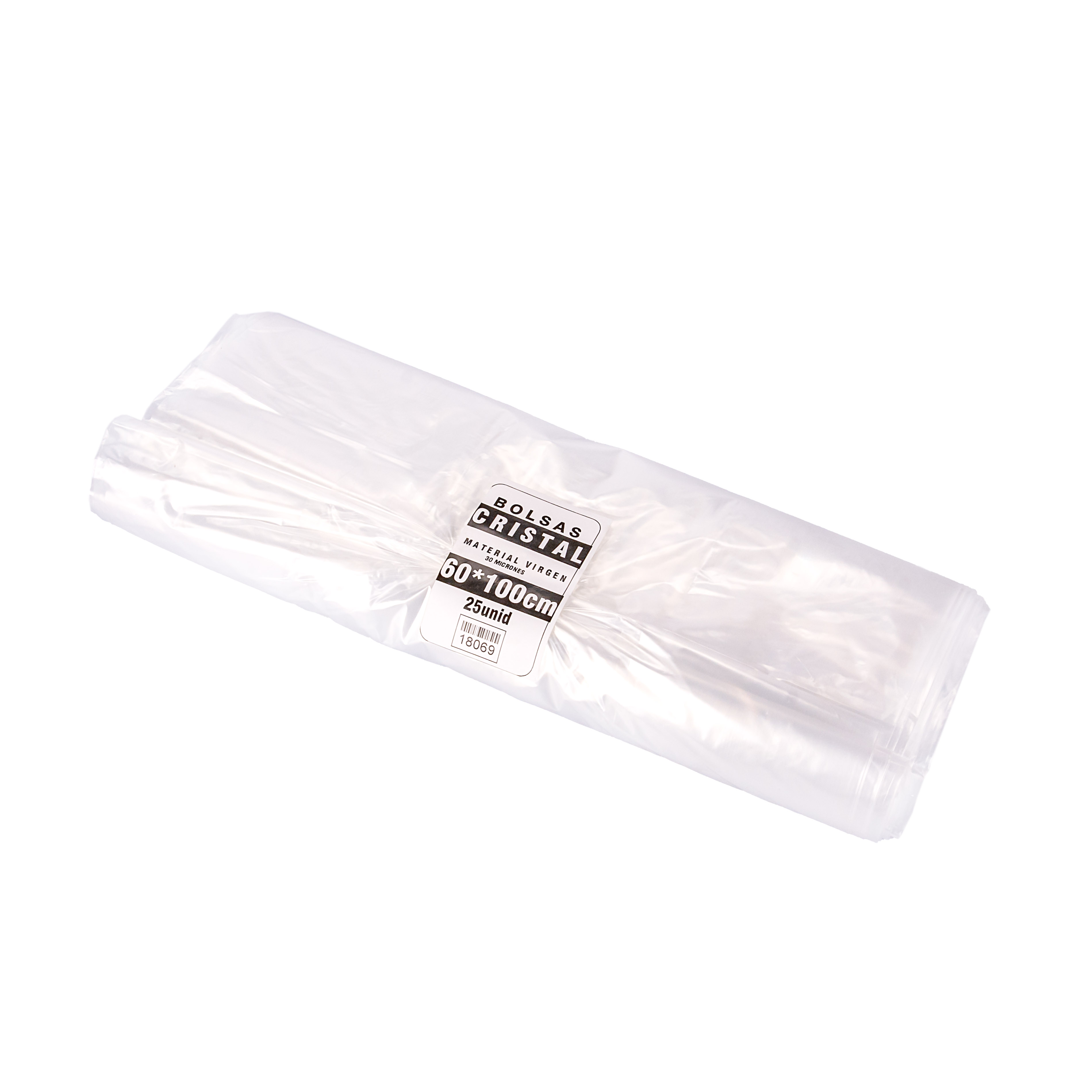 BOLSAS PLASTICAS FERNANDEZ PE CRISTAL (B/D - 30MIC - C/FUELLE) .60X100CM *25UNID