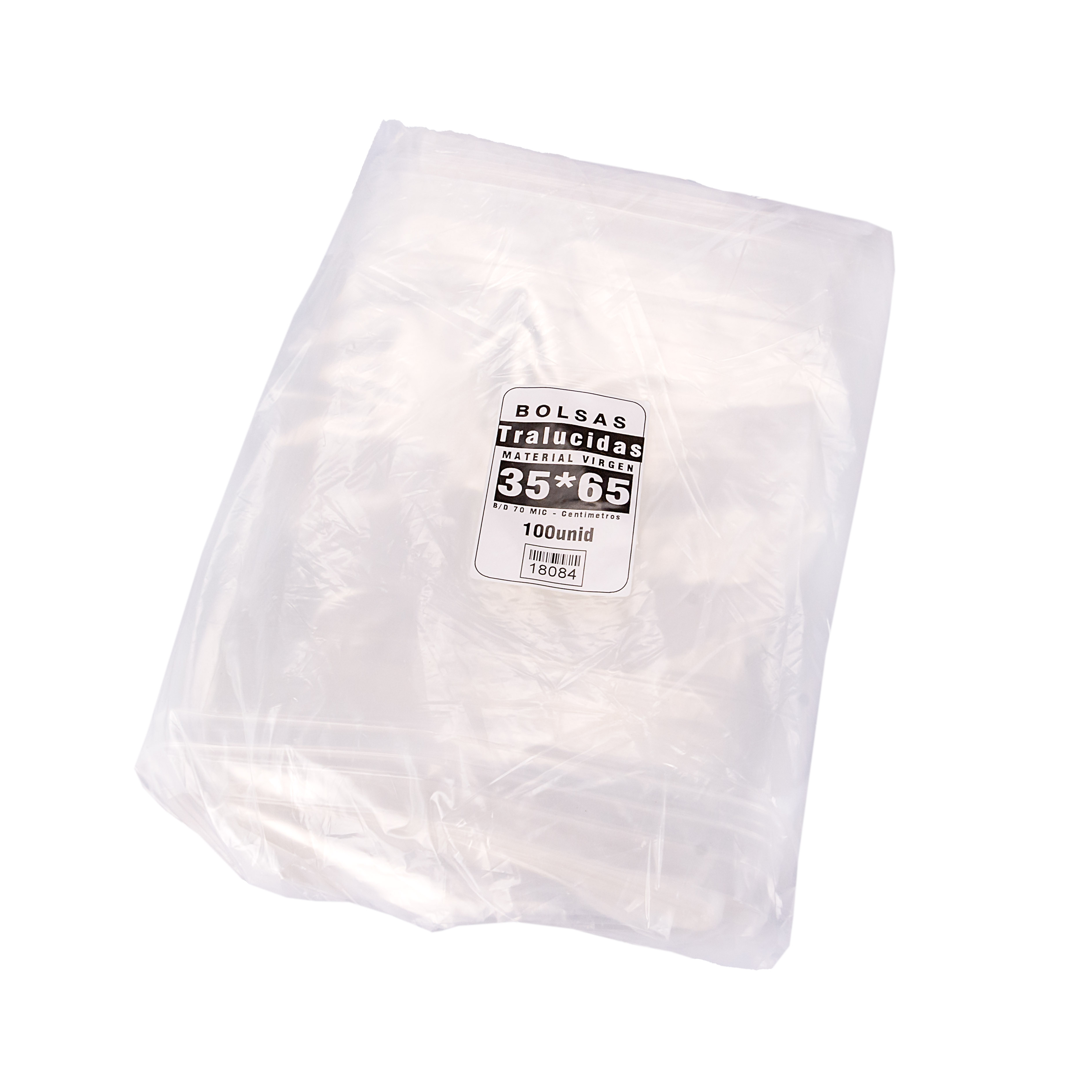 BOLSAS PLASTICAS FERNANDEZ TRASLUCIDAS (65MIC - B/D - C/FUELLE) .35X65CM *100UNID