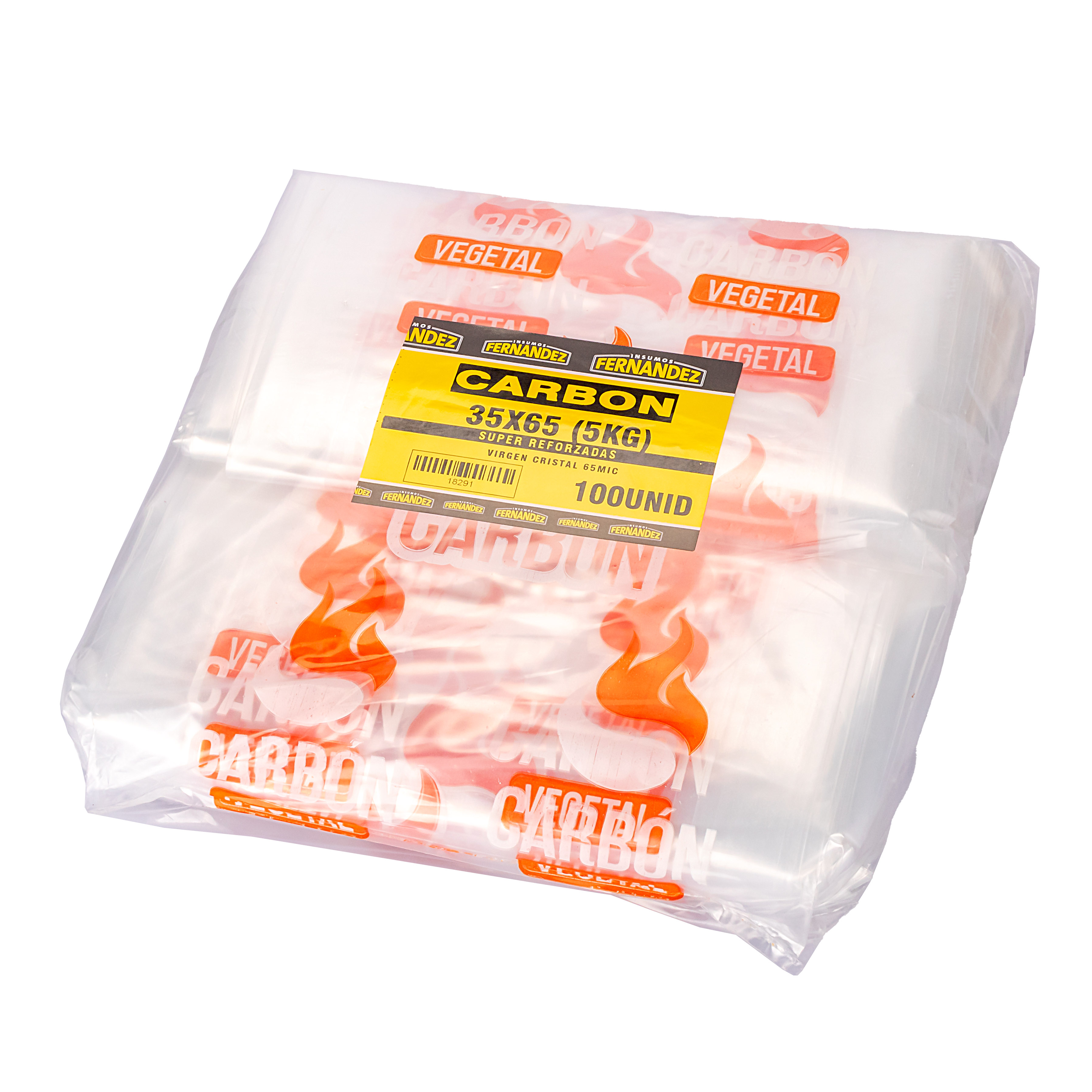 BOLSAS CARBON FERNANDEZ (PE CRISTAL - 60MIC - 35X65) 5KG *100UNID
