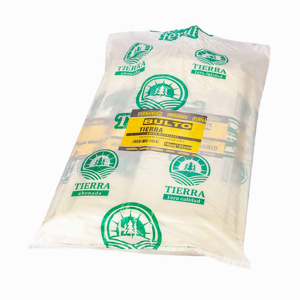 BOLSAS TIERRA FERNANDEZ (PE BLANCO - 80MIC) 40X70CM *25UNID