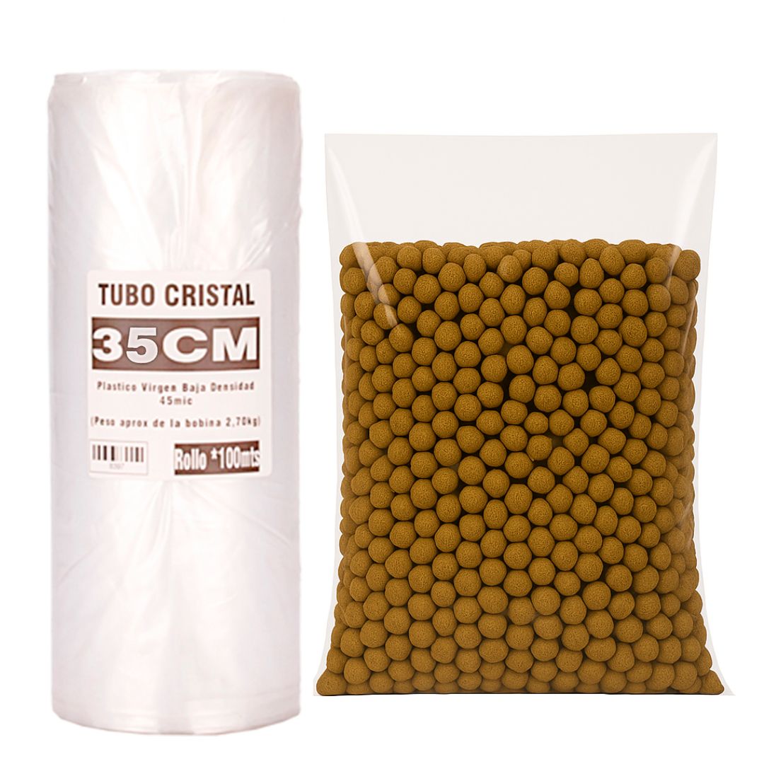 TUBO SIN CORTE FERNANDEZ PE CRISTAL (B/D - 45MIC) .35CM*100MTS *UNID
