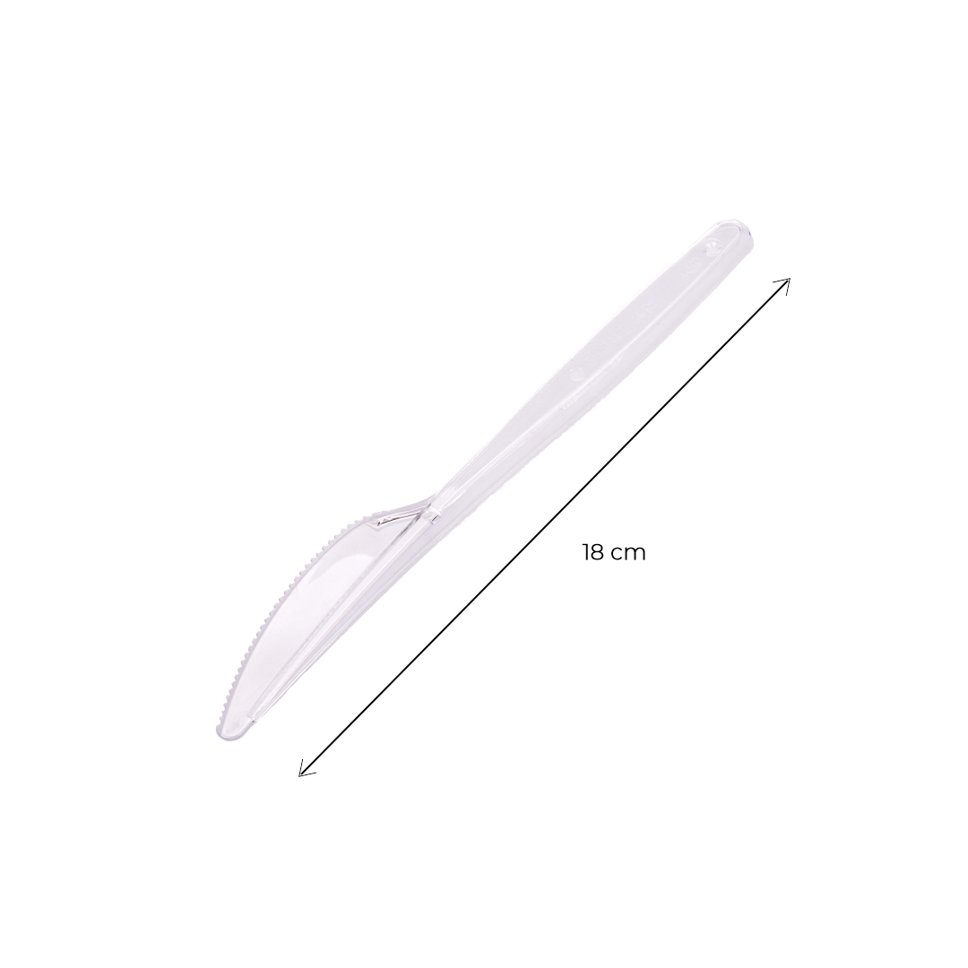 CUCHILLO PLASTICO CRISTAL REFORZADA BISTROT (DARNEL) BLISTER *20UNID.