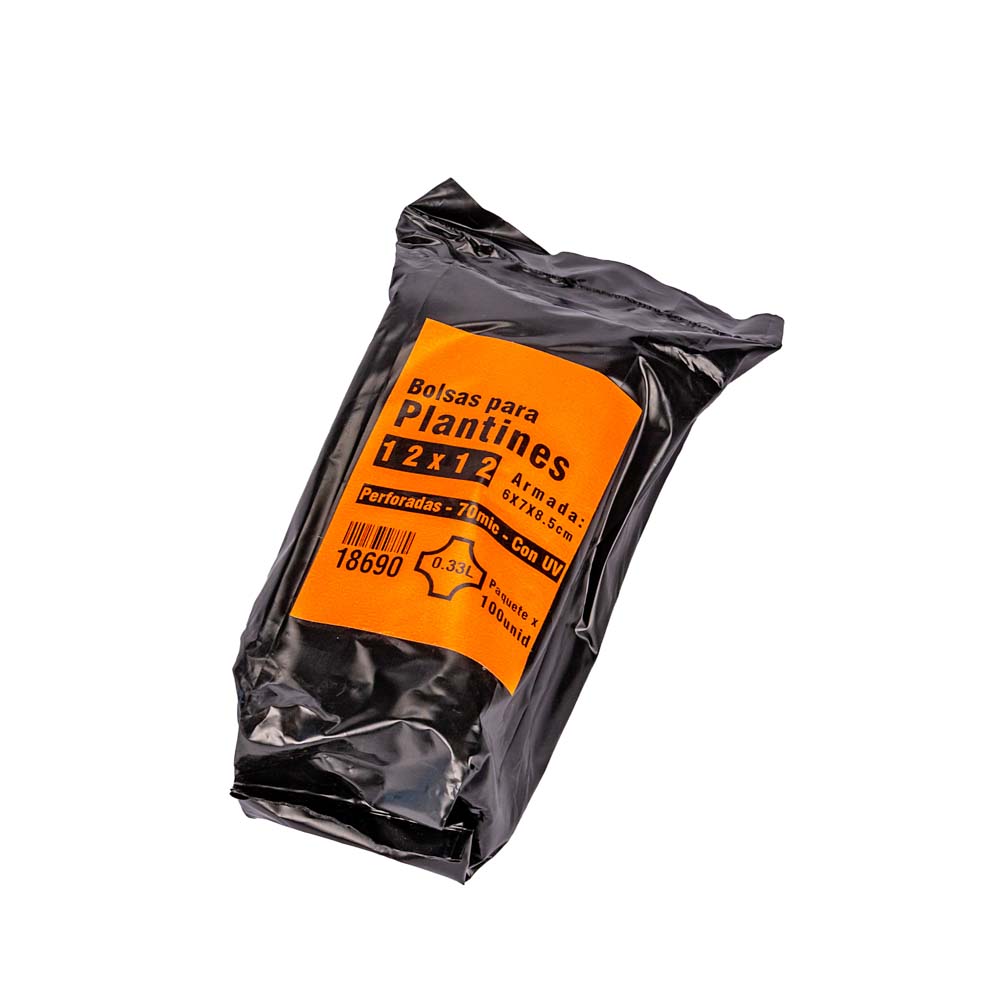 BOLSAS PLANTIN FERNANDEZ (BD - 70MIC - C/PERF - ARMADA 6X7X8,5) .0.35 LTS 12X12CM *100UNID