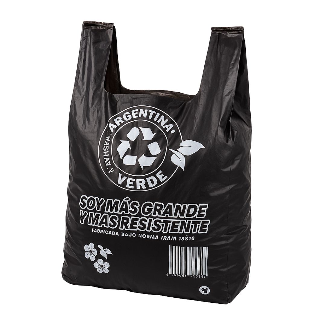 BOLSAS CAMISETA OXO DEGRADABLE NEGRA REFORZADA 40*50CM MAPSA *80UNID