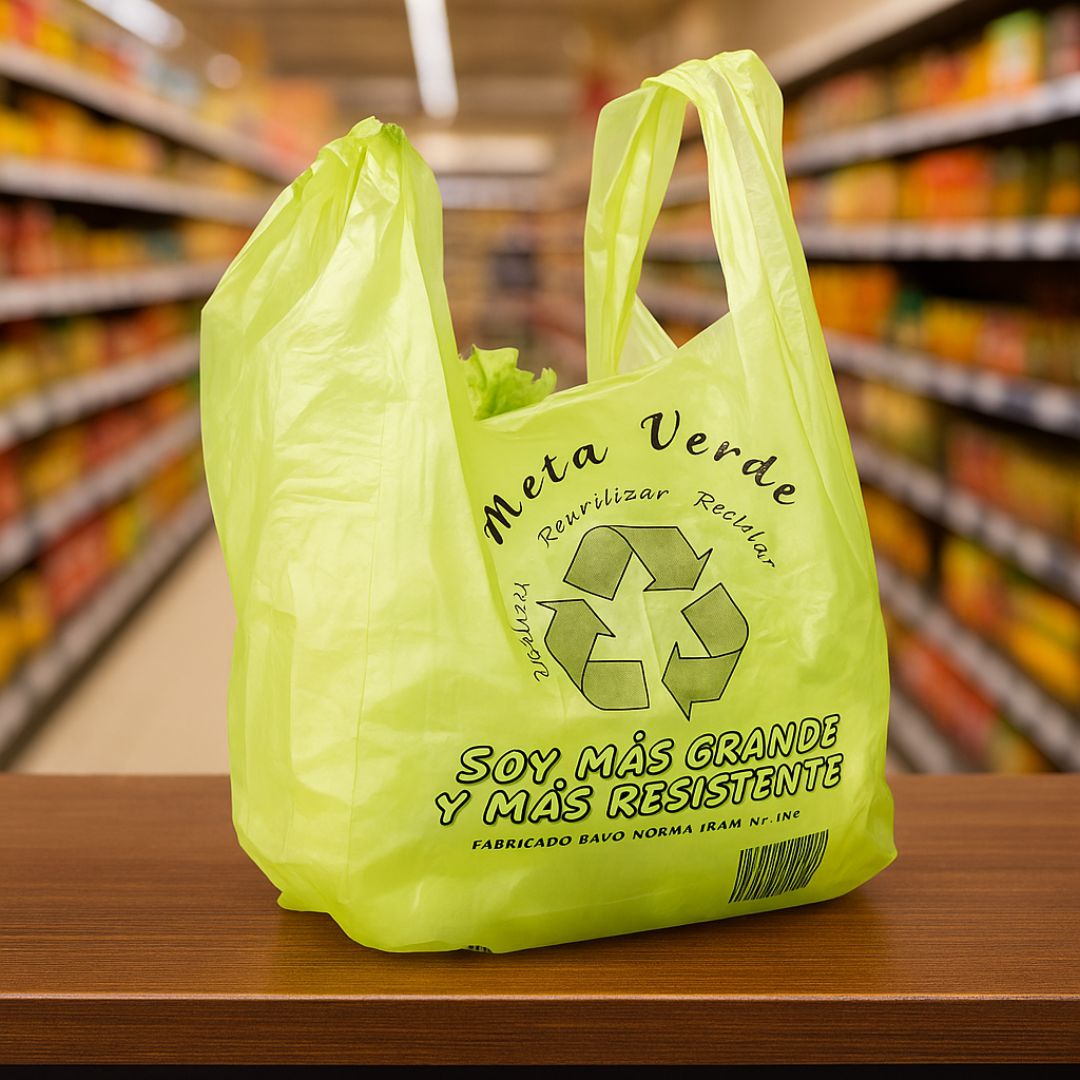 BOLSAS CAMISETA OXO DEGRADABLE VERDE REFORZADA 40*50CM MAPSA *80UNID